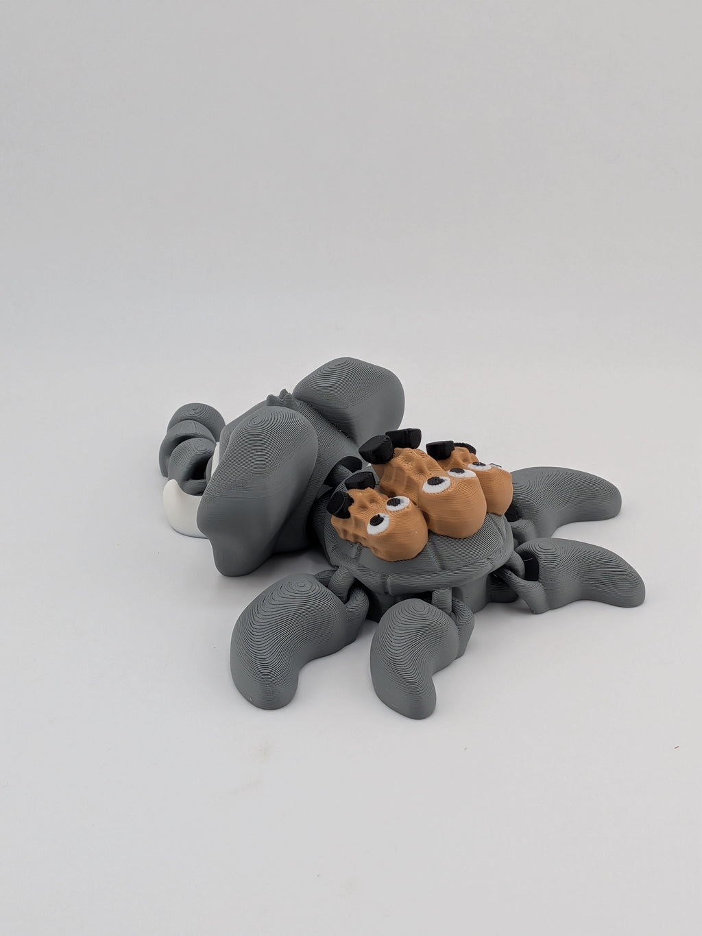 🐘🥜 5.25" Elephant Turtle Flexi ✨ Articulated Fidget with "Peanut Squad" Shell 🐢🥨