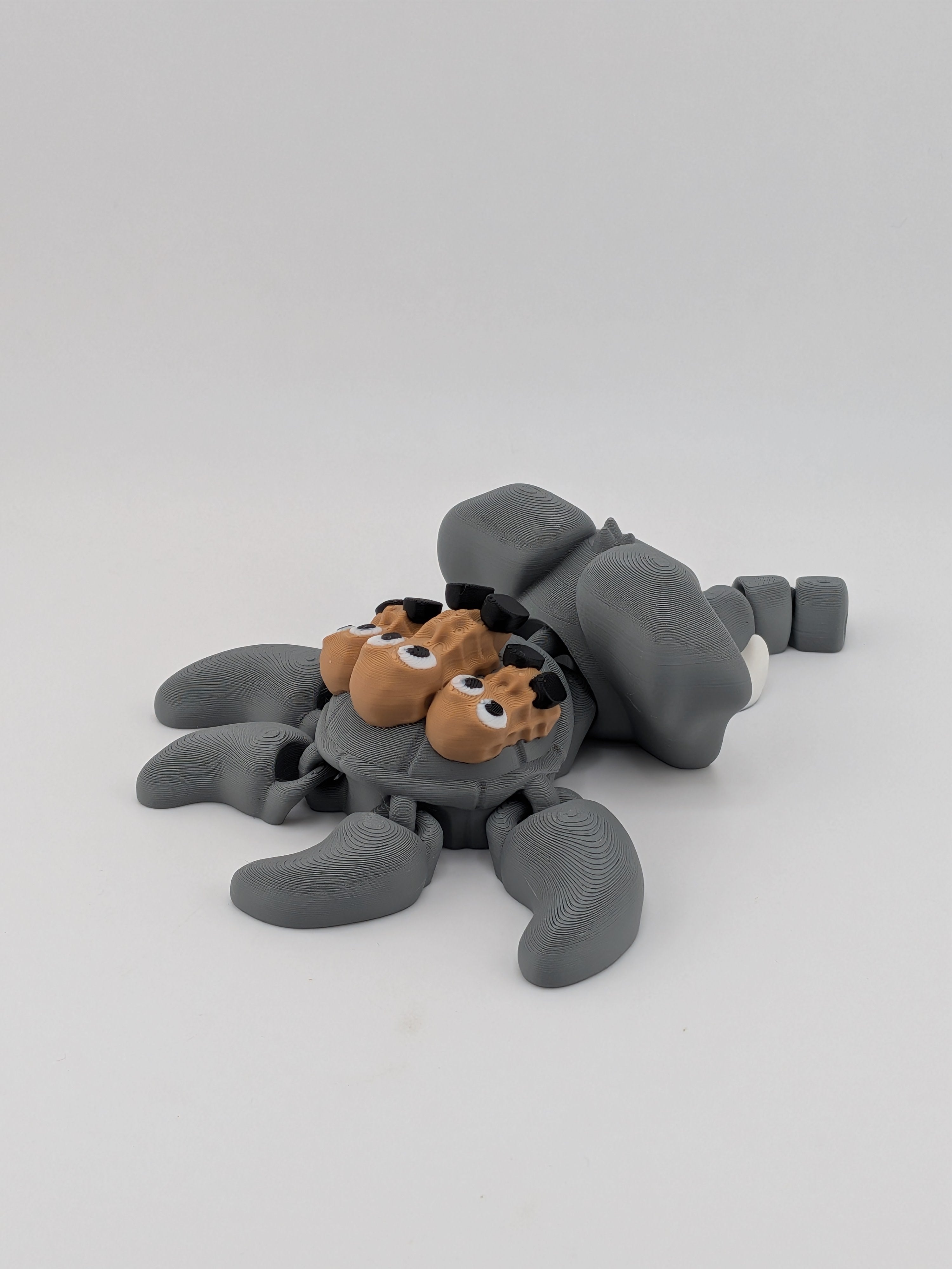 🐘🥜 5.25" Elephant Turtle Flexi ✨ Articulated Fidget with "Peanut Squad" Shell 🐢🥨