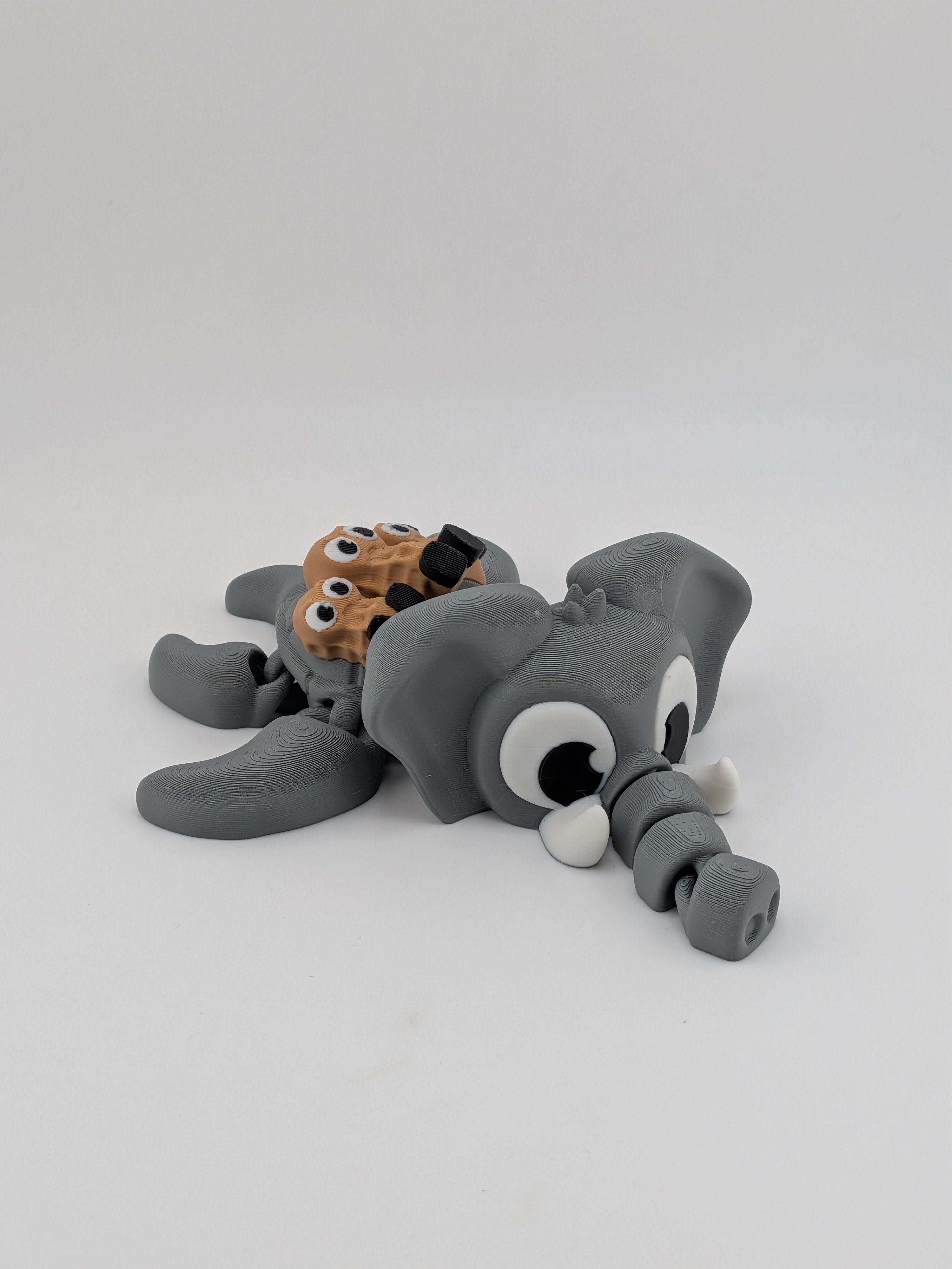 🐘🥜 5.25" Elephant Turtle Flexi ✨ Articulated Fidget with "Peanut Squad" Shell 🐢🥨