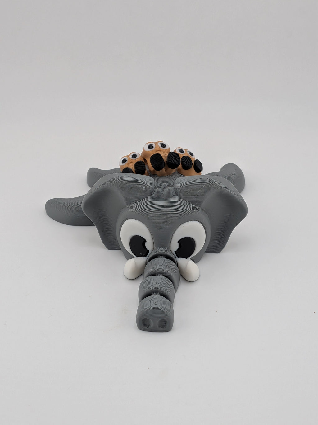 🐘🥜 5.25" Elephant Turtle Flexi ✨ Articulated Fidget with "Peanut Squad" Shell 🐢🥨