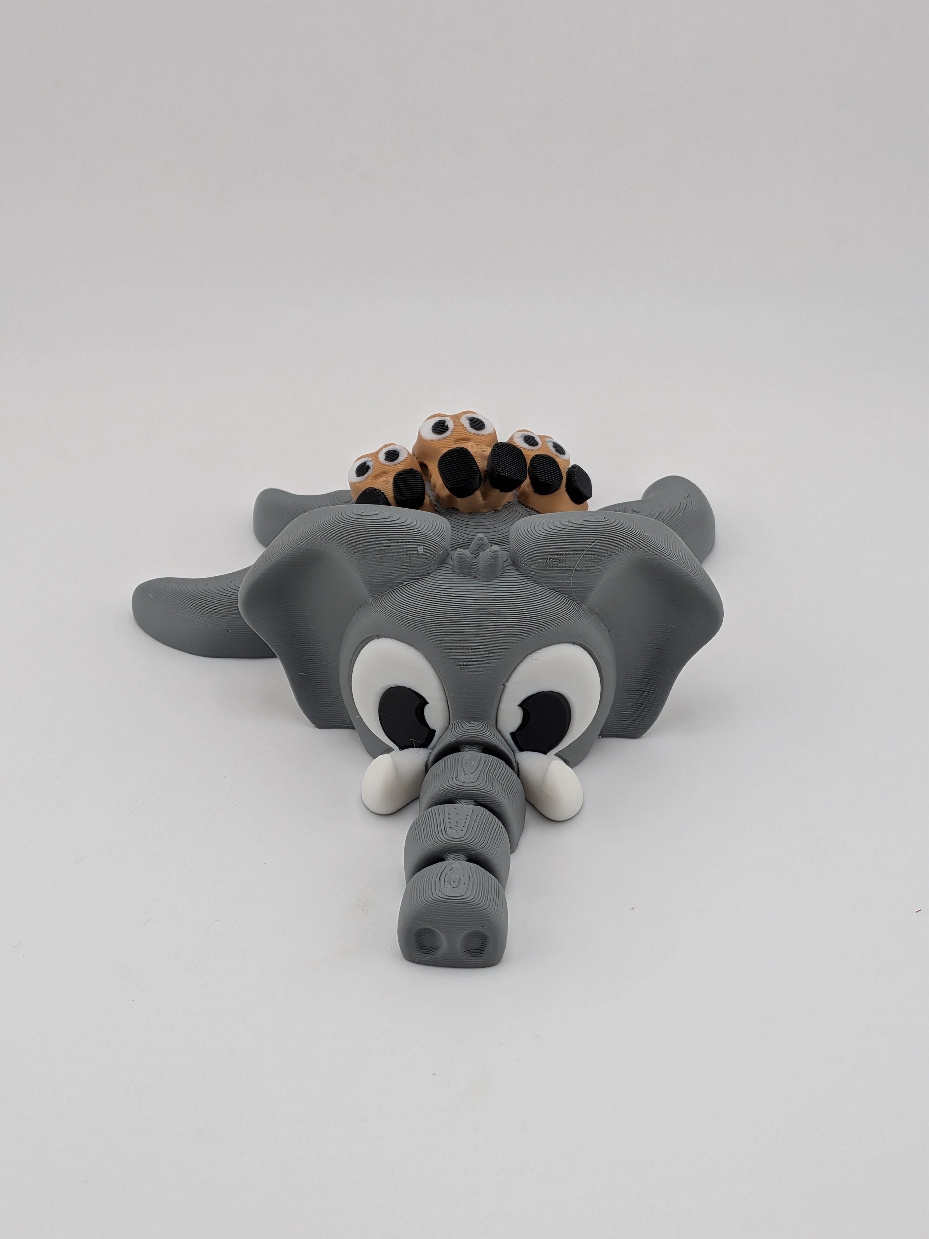 🐘🥜 5.25" Elephant Turtle Flexi ✨ Articulated Fidget with "Peanut Squad" Shell 🐢🥨
