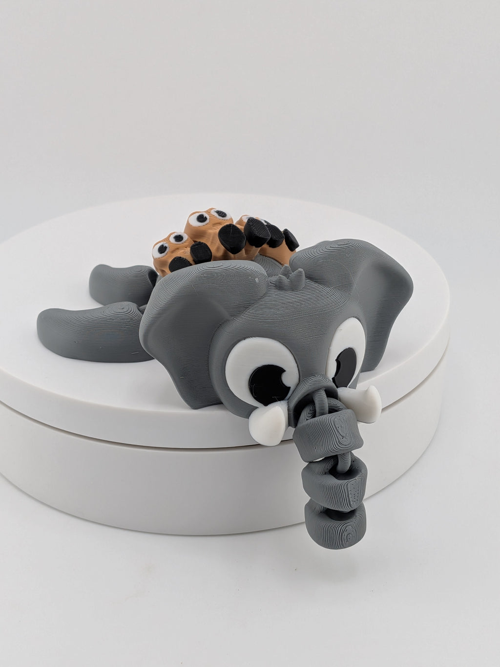 🐘🥜 5.25" Elephant Turtle Flexi ✨ Articulated Fidget with "Peanut Squad" Shell 🐢🥨