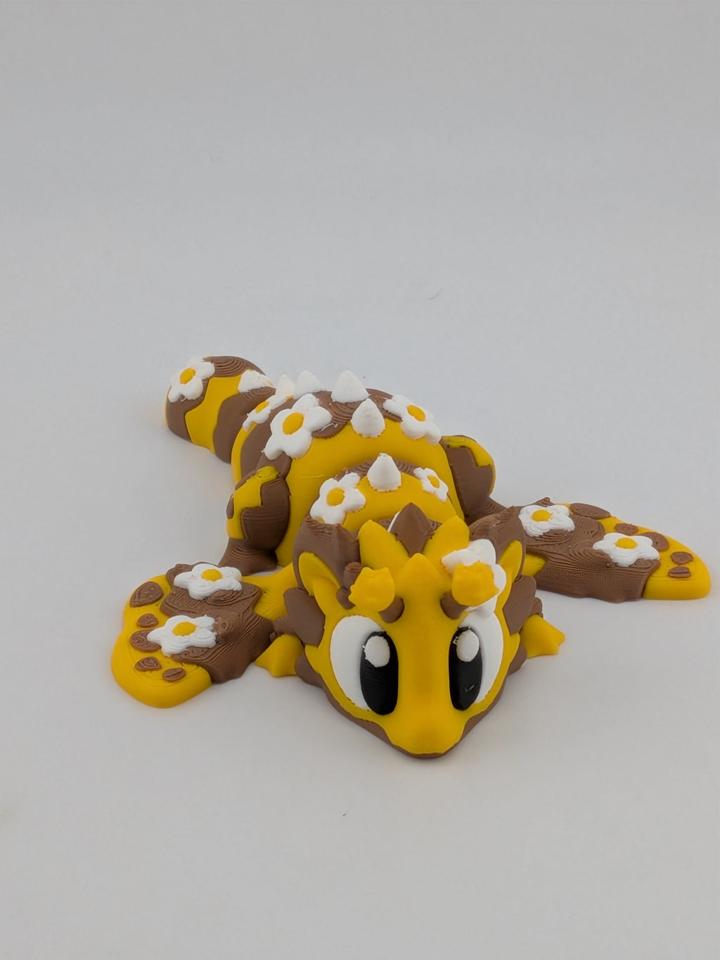 🐝✨ 4.12" Bee Mini Dragon Flexi | Articulated Honey-Dragon with Flower Accents 🌼🐉