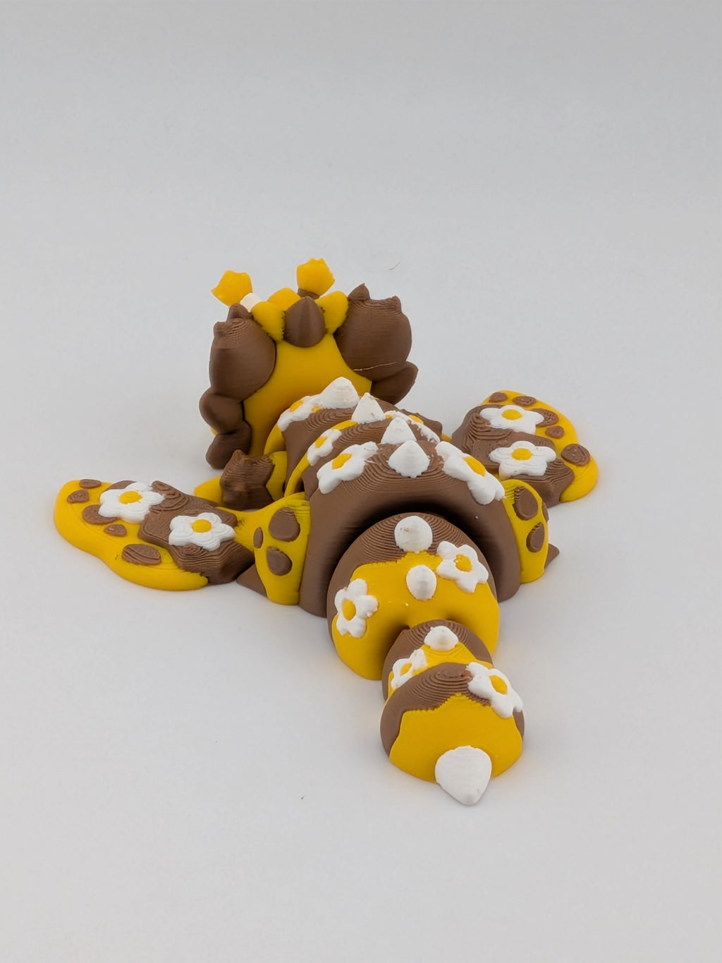 🐝✨ 4.12" Bee Mini Dragon Flexi | Articulated Honey-Dragon with Flower Accents 🌼🐉