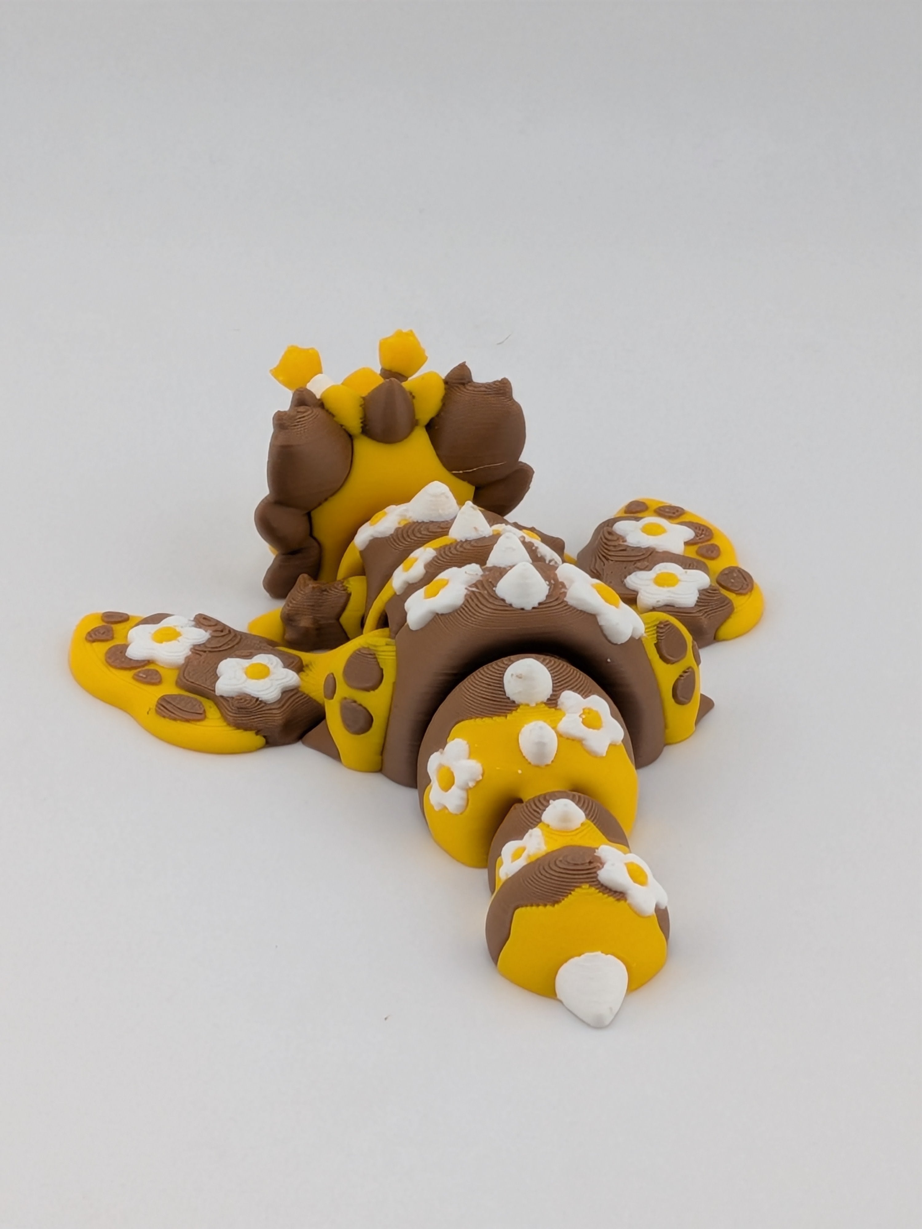 🐝✨ 4.12" Bee Mini Dragon Flexi | Articulated Honey-Dragon with Flower Accents 🌼🐉