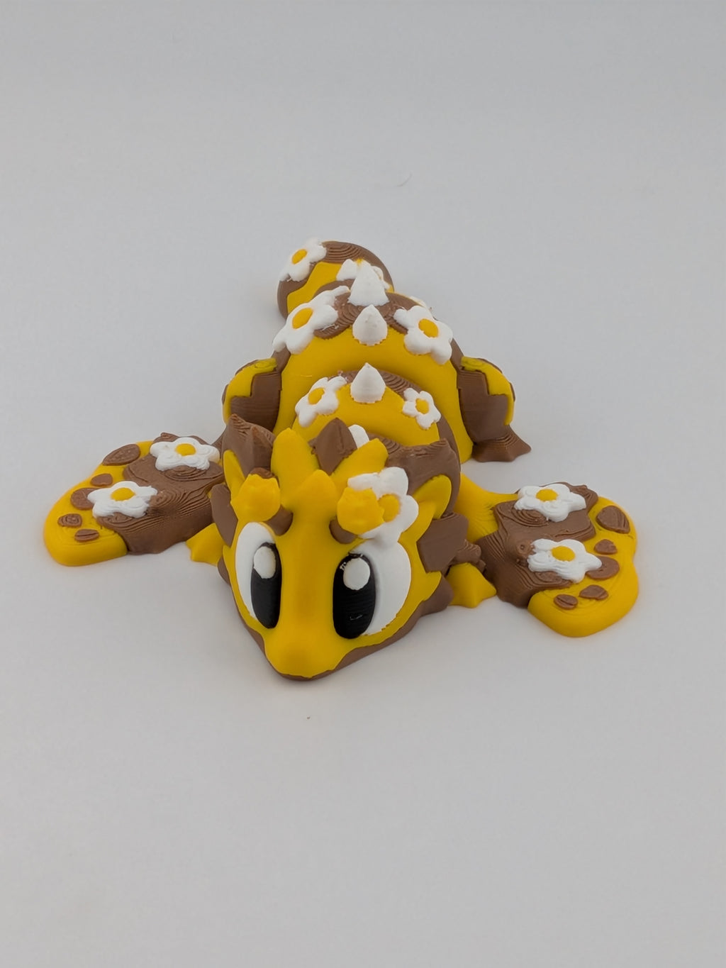 🐝✨ 4.12" Bee Mini Dragon Flexi | Articulated Honey-Dragon with Flower Accents 🌼🐉