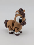 🐴🔑 Classic Brown Flexi Horse Keychain | Articulated "Stallion" Fidget Bag Charm ✨🌾