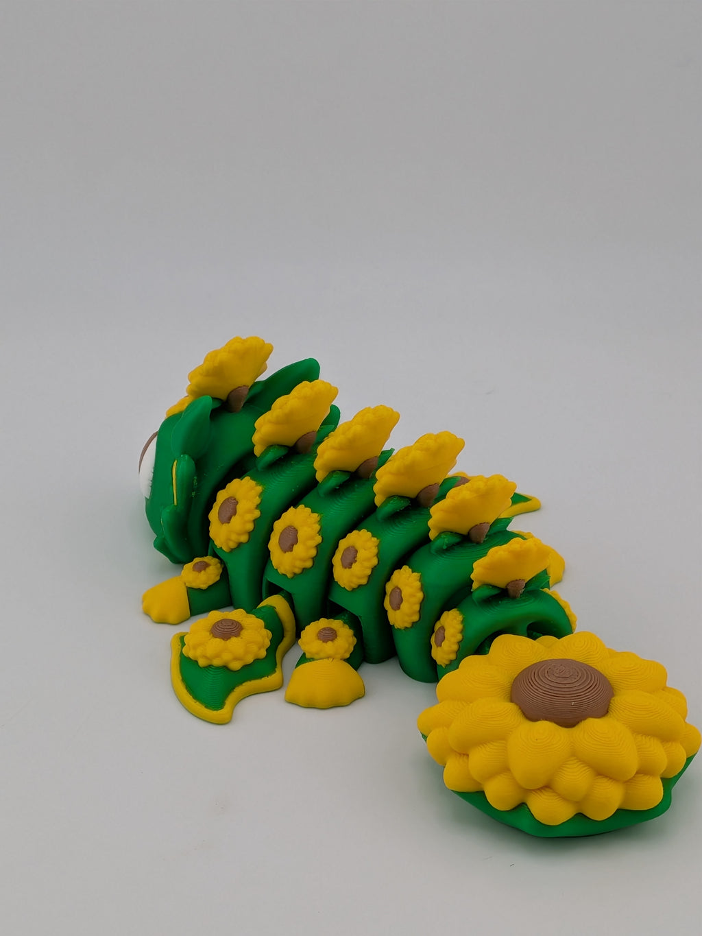 🌻🐉 5.2" Sunflower Dragon Flexi | Articulated "Summer-Bloom" Fidget Toy ✨🌿