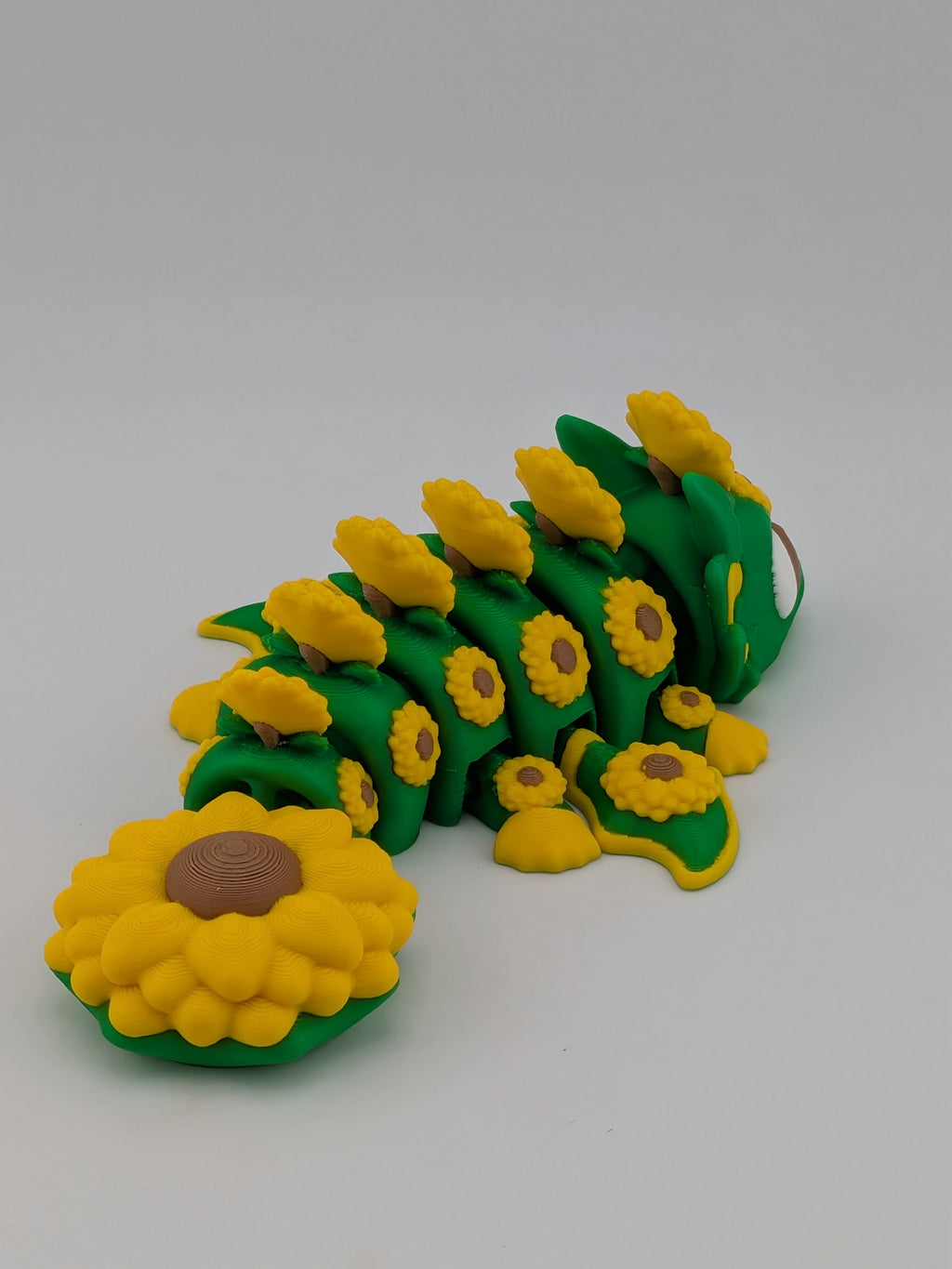🌻🐉 5.2" Sunflower Dragon Flexi | Articulated "Summer-Bloom" Fidget Toy ✨🌿