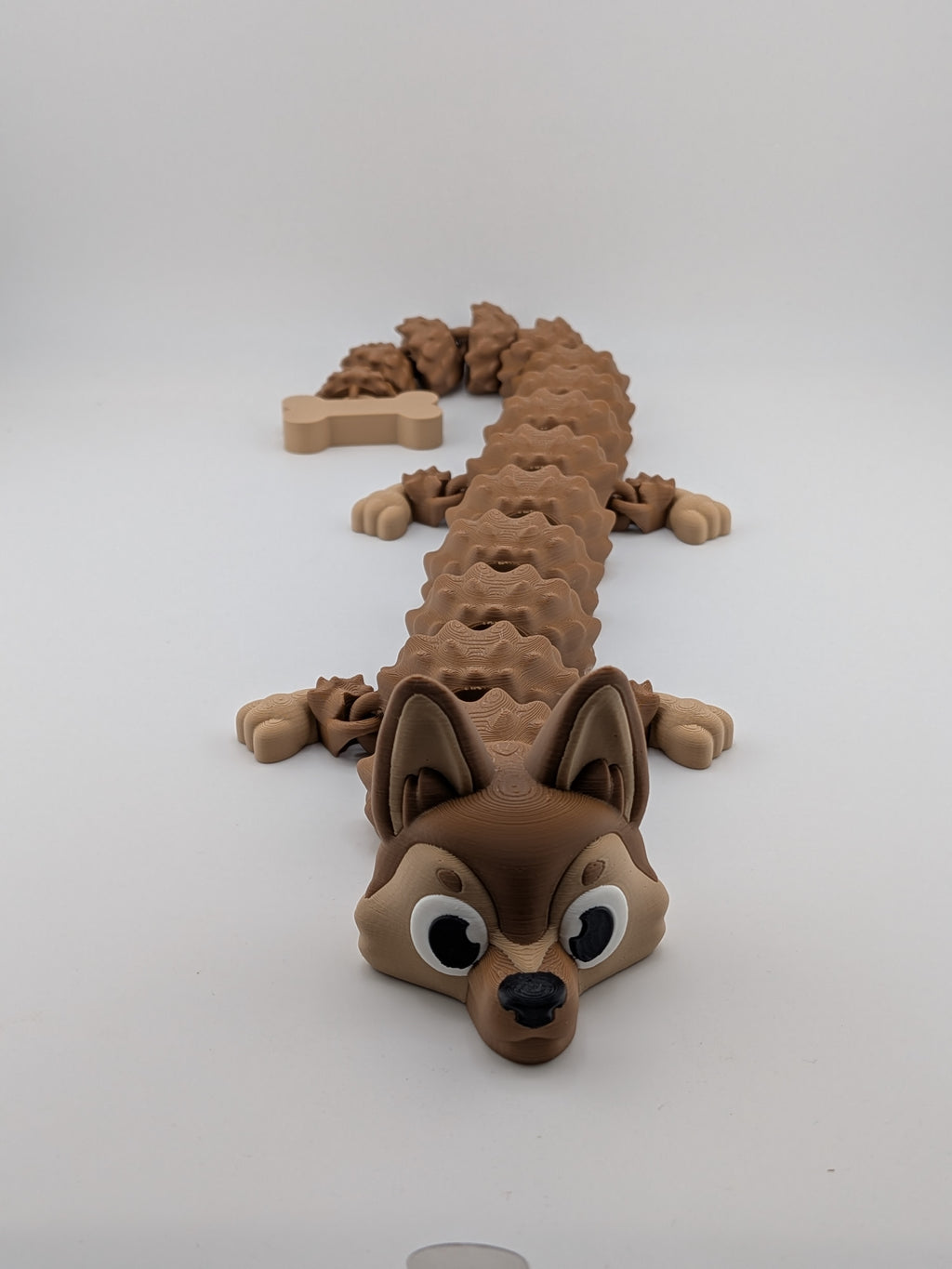 🐕🐉 17" German Shepherd Dragon | Articulated Flexi "Guard-Dragon" with Bone Tail ✨🦴