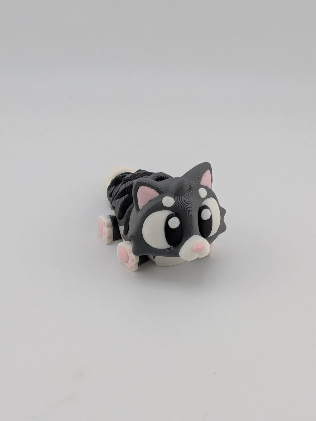 🐱✨ 3" Striped Flexi Cat Keychain | Articulated "Tabby-Style" Fidget Toy 🐾🧶