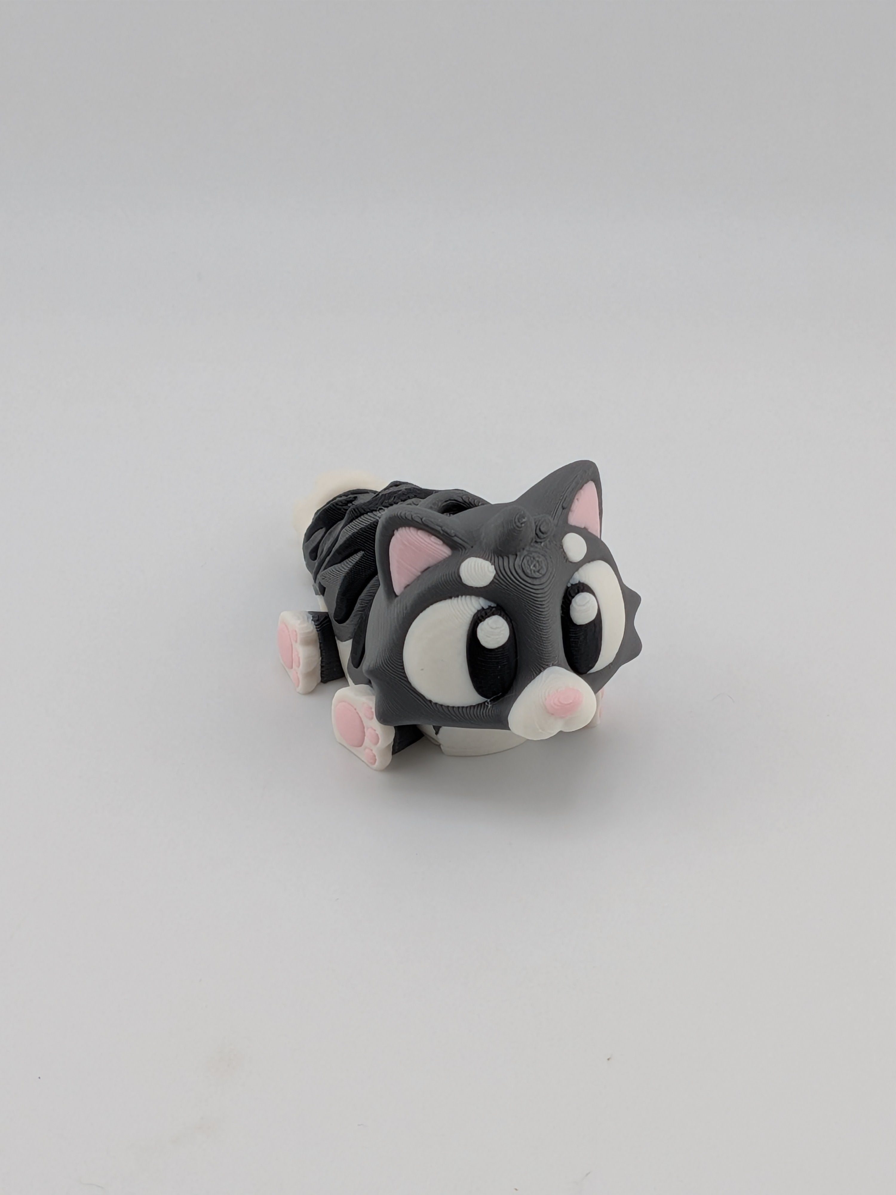 🐱✨ 3" Striped Flexi Cat Keychain | Articulated "Tabby-Style" Fidget Toy 🐾🧶