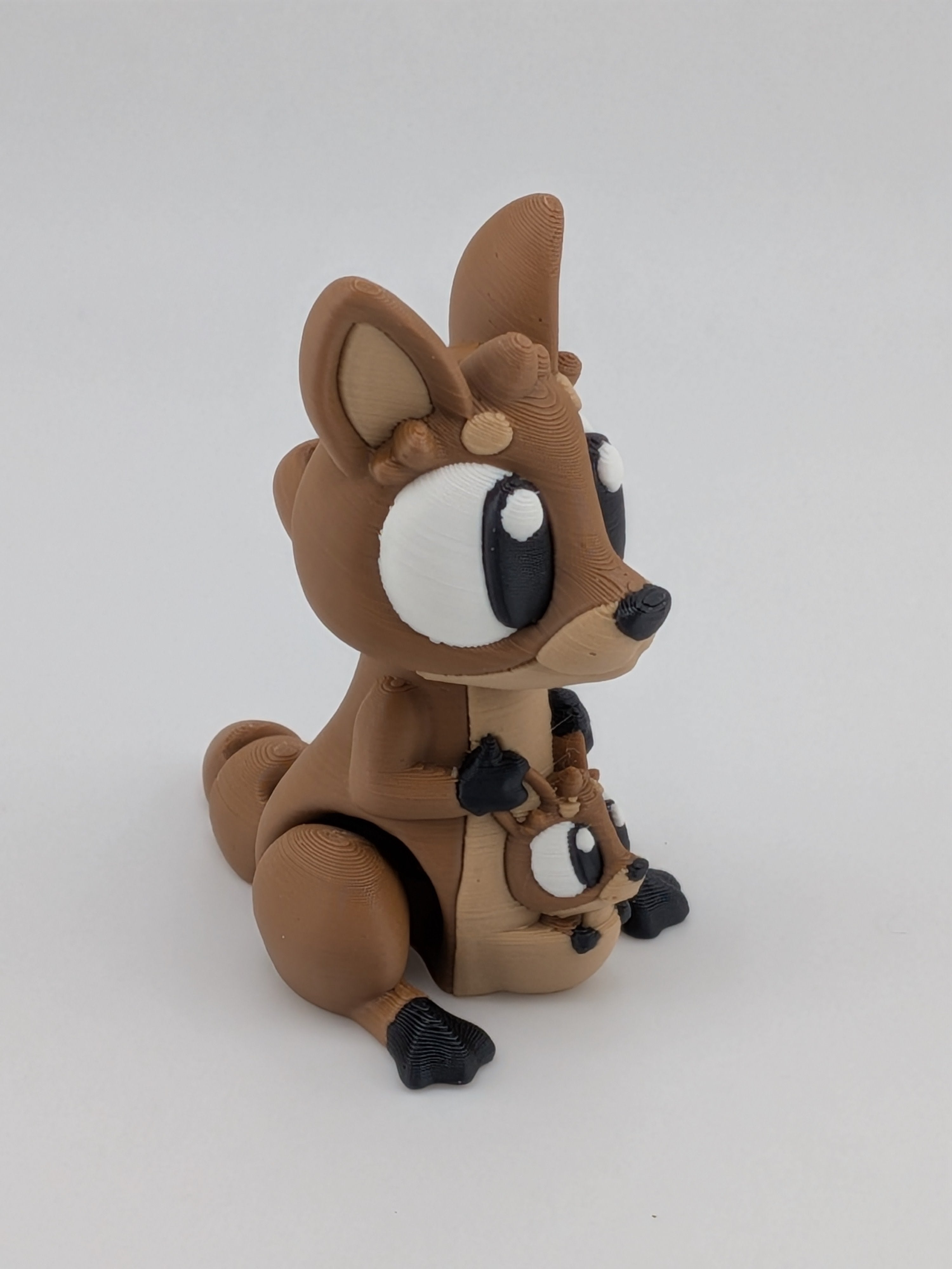 🦘✨ 2.25" Mini Flexi-Kangaroo Keychain | Articulated "Mama & Joey" Fidget 🐾🌀