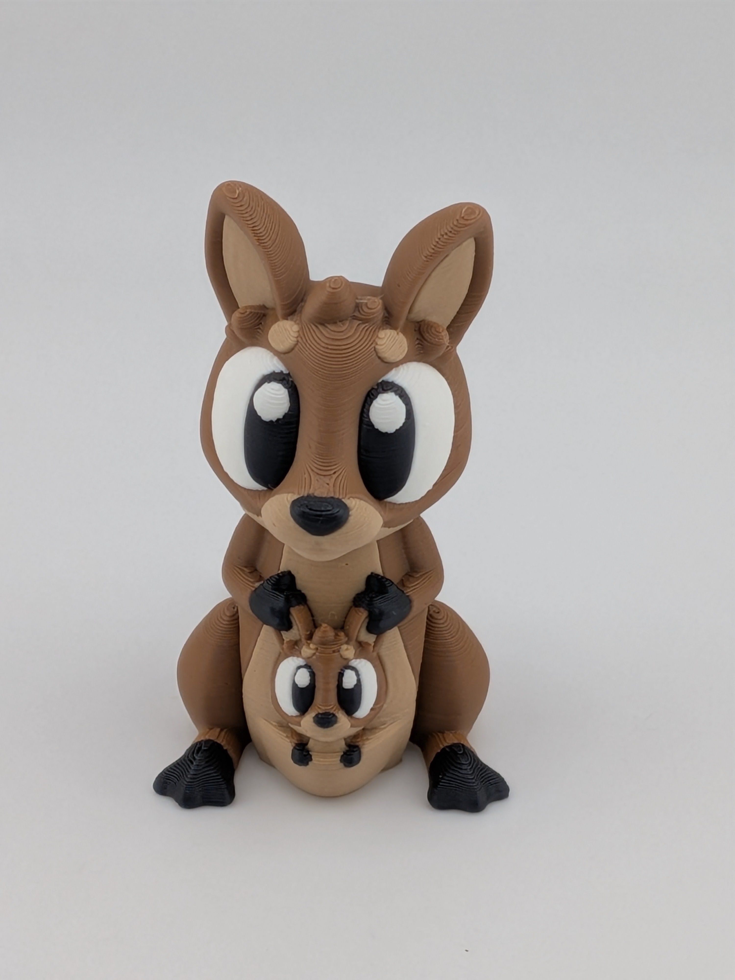 🦘✨ 2.25" Mini Flexi-Kangaroo Keychain | Articulated "Mama & Joey" Fidget 🐾🌀