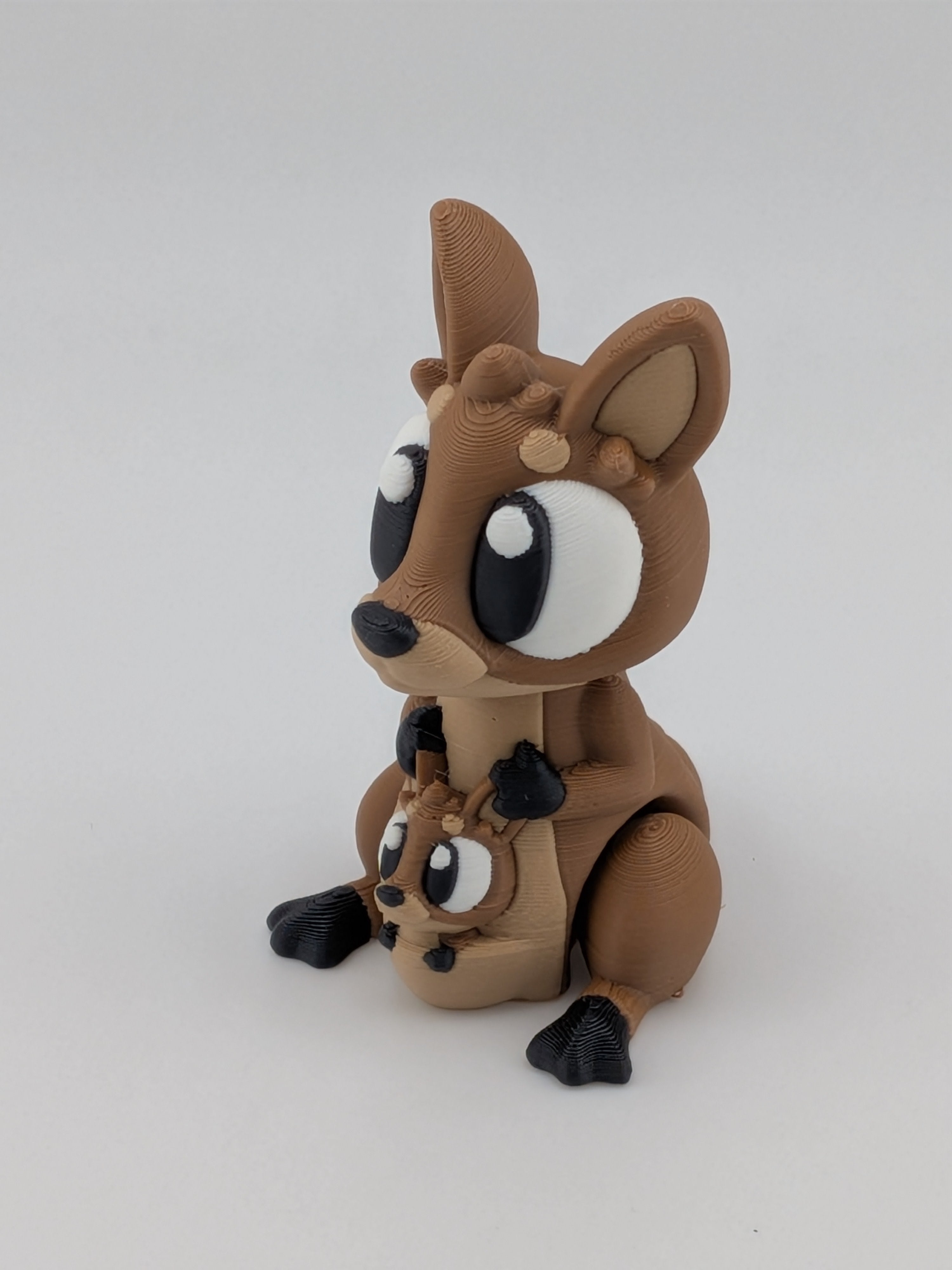 🦘✨ 2.25" Mini Flexi-Kangaroo Keychain | Articulated "Mama & Joey" Fidget 🐾🌀