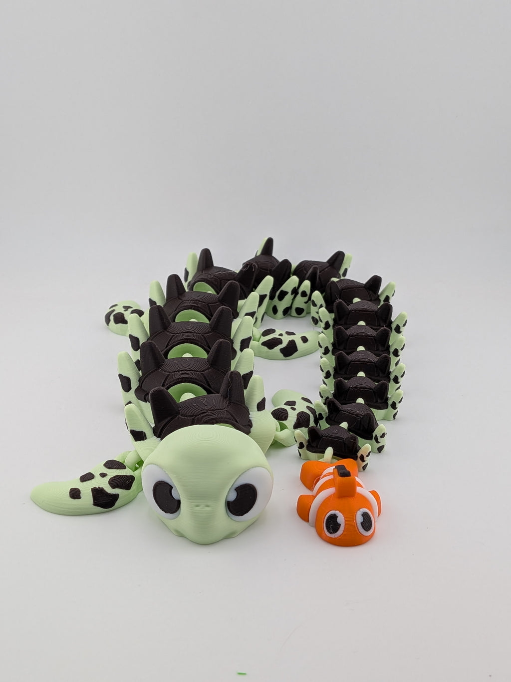 🐢🐠 17" Turtle Dragon Flexi | Articulated "Shell-Guard" with Clownfish Tail ✨🌊