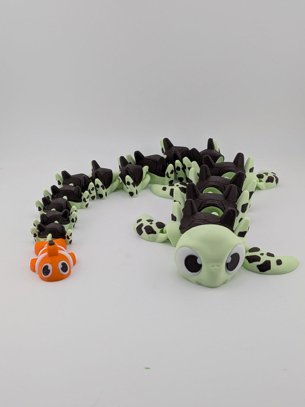 🐢🐠 17" Turtle Dragon Flexi | Articulated "Shell-Guard" with Clownfish Tail ✨🌊