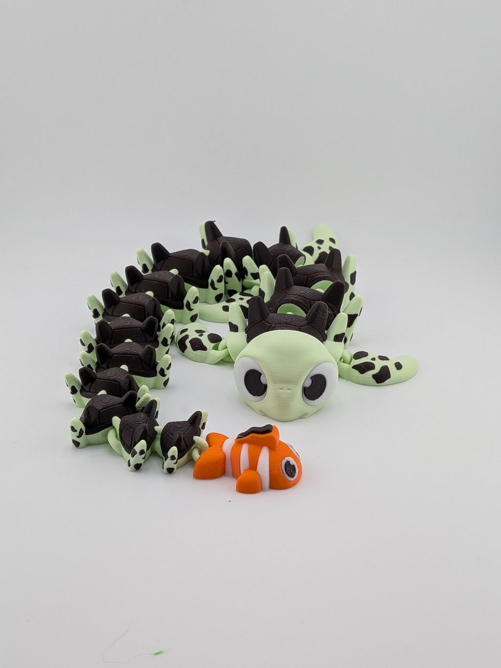 🐢🐠 17" Turtle Dragon Flexi | Articulated "Shell-Guard" with Clownfish Tail ✨🌊