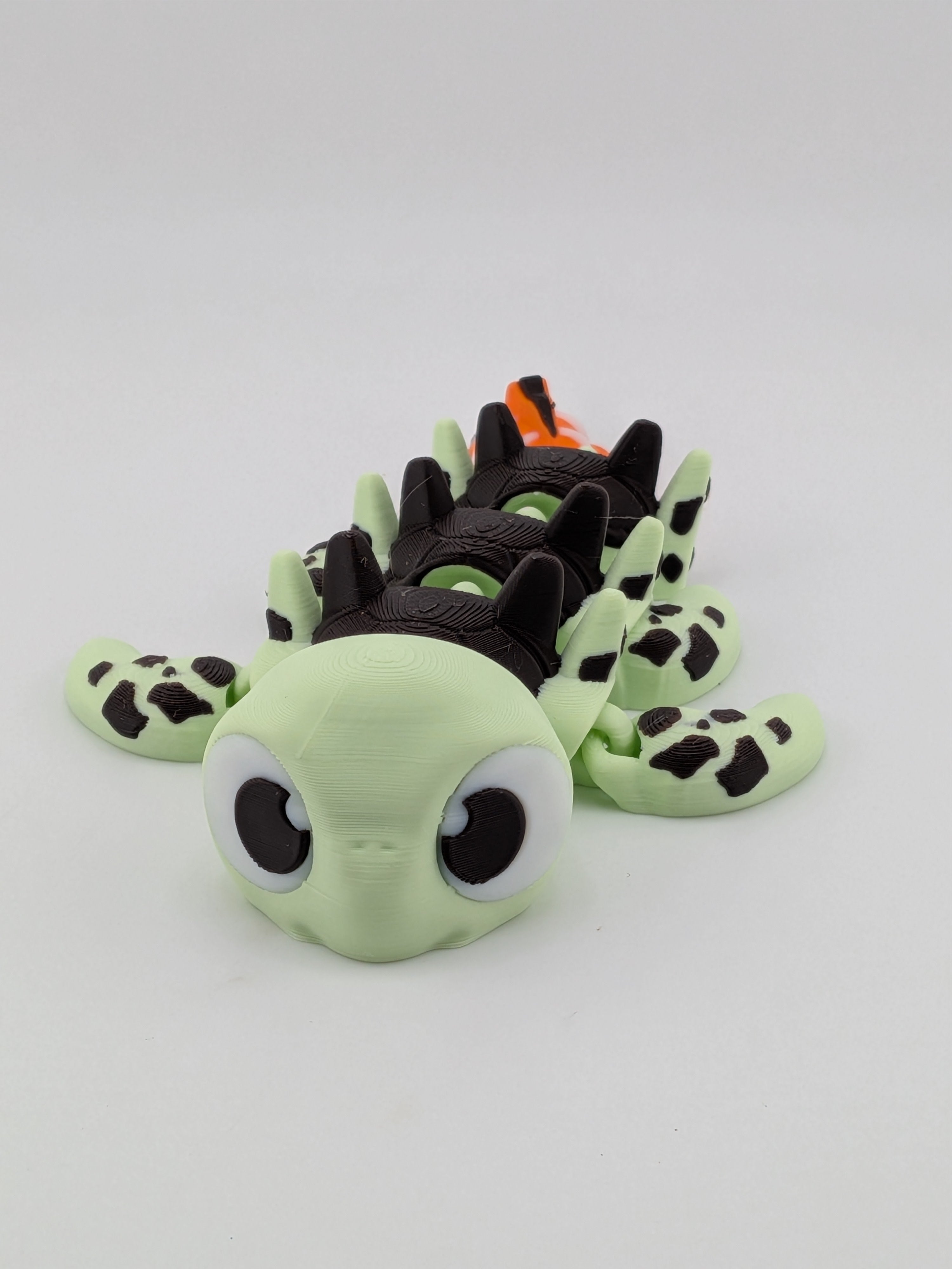 🐢🐉 Turtle-Dragon Flexi with Clownfish Tail! 🌊 Articulated Sensory Fidget Toy ✨🐟
