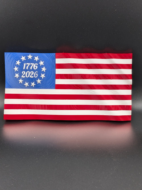 5.5 Inch American Waving Flag Commemorative Magnet with Embedded No Scratch Backing