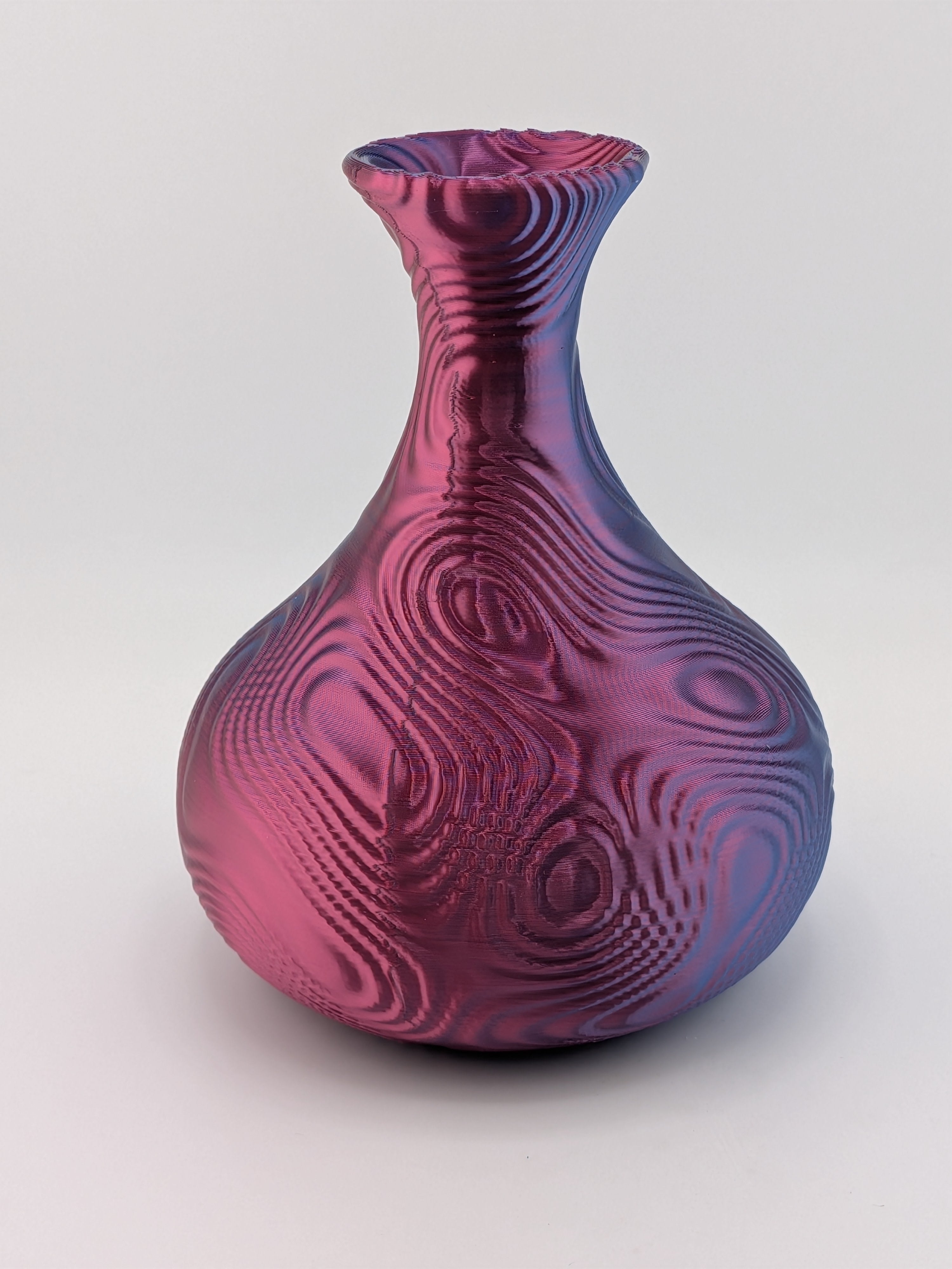🎨🌀 4.75" Bulbous Ripple Vase | 3D Printed Sculptural Decor in Silk & Dual-Tone ✨🏺