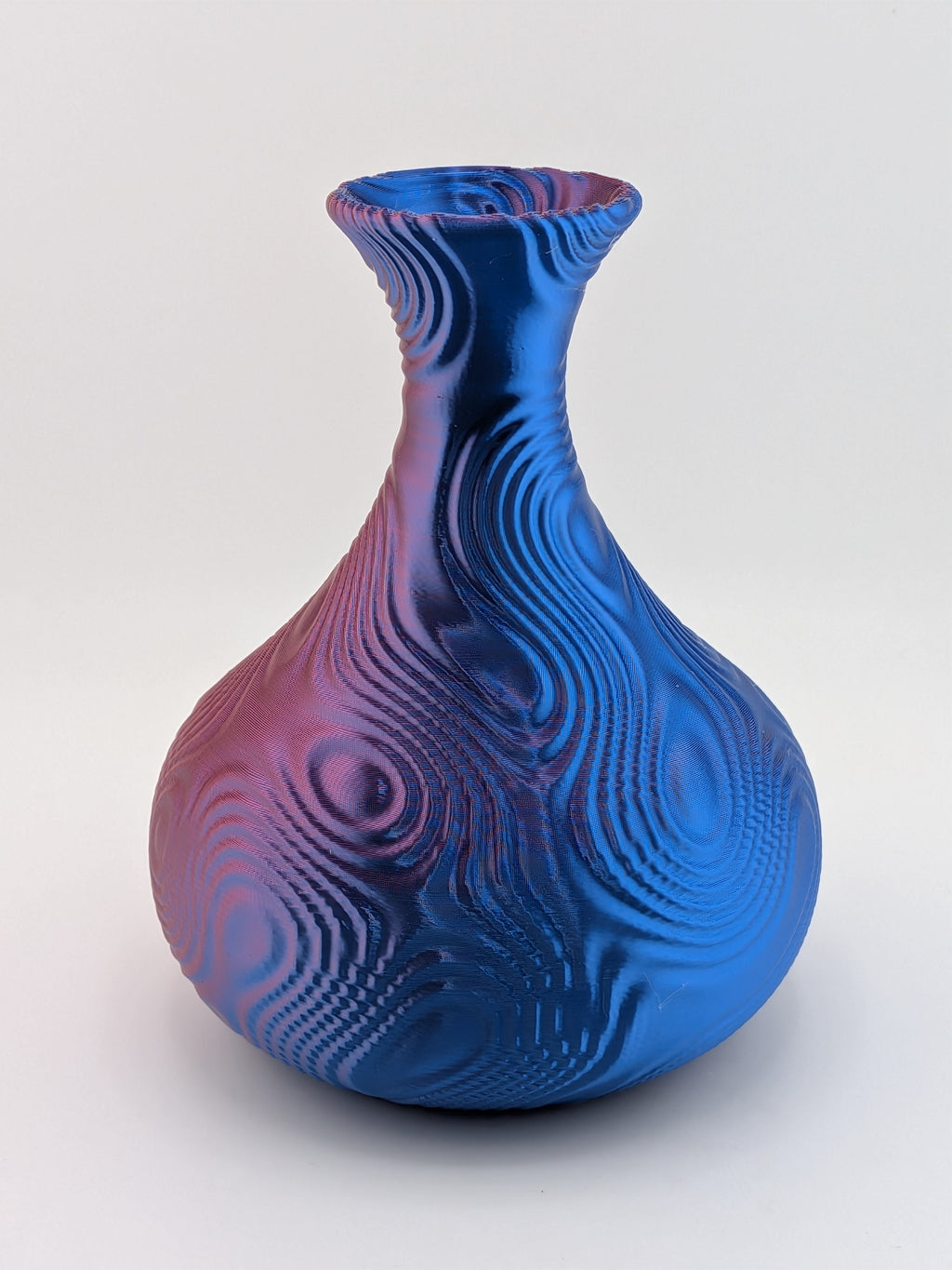 🎨🌀 4.75" Bulbous Ripple Vase | 3D Printed Sculptural Decor in Silk & Dual-Tone ✨🏺