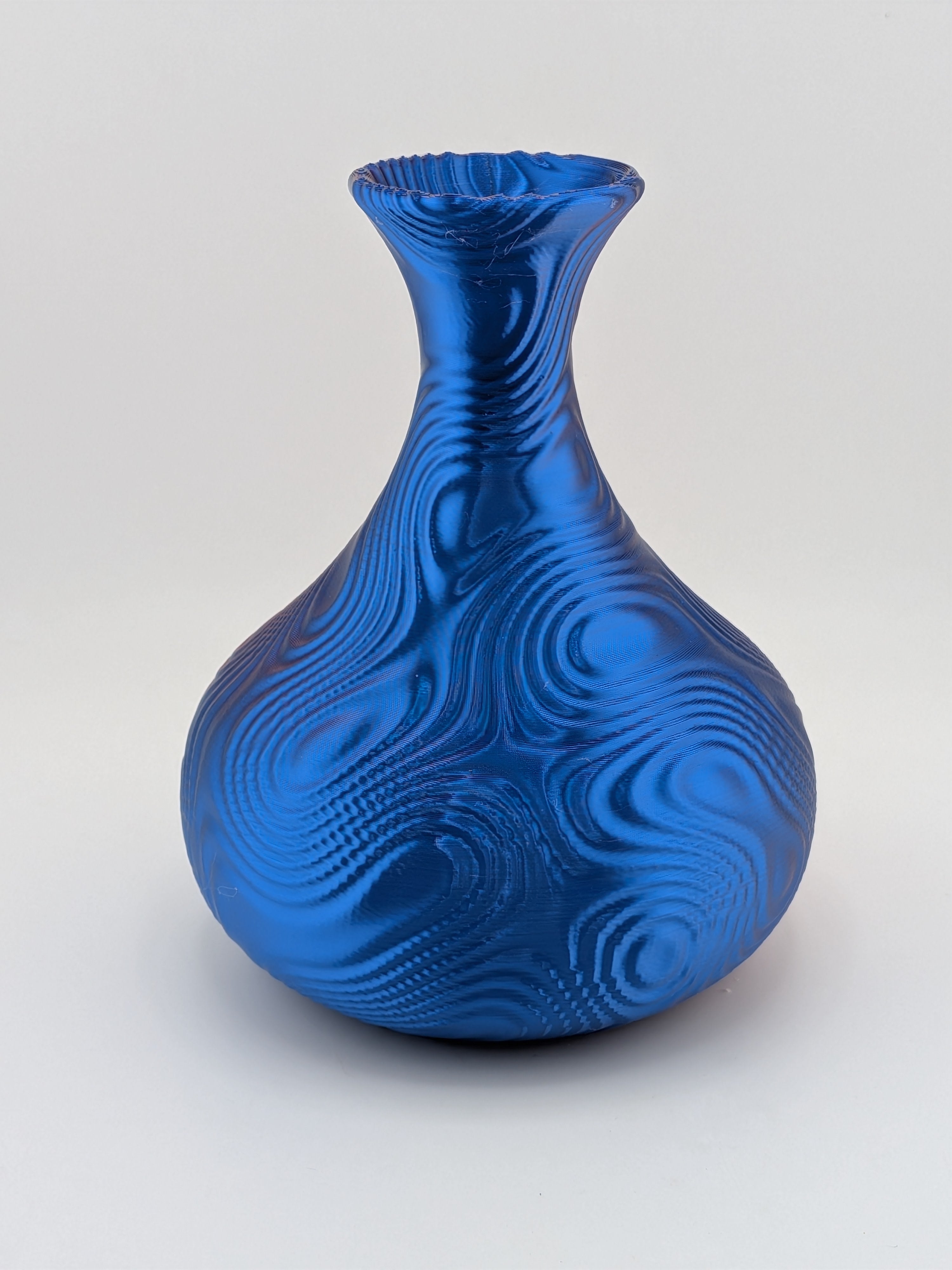 🎨🌀 4.75" Bulbous Ripple Vase | 3D Printed Sculptural Decor in Silk & Dual-Tone ✨🏺