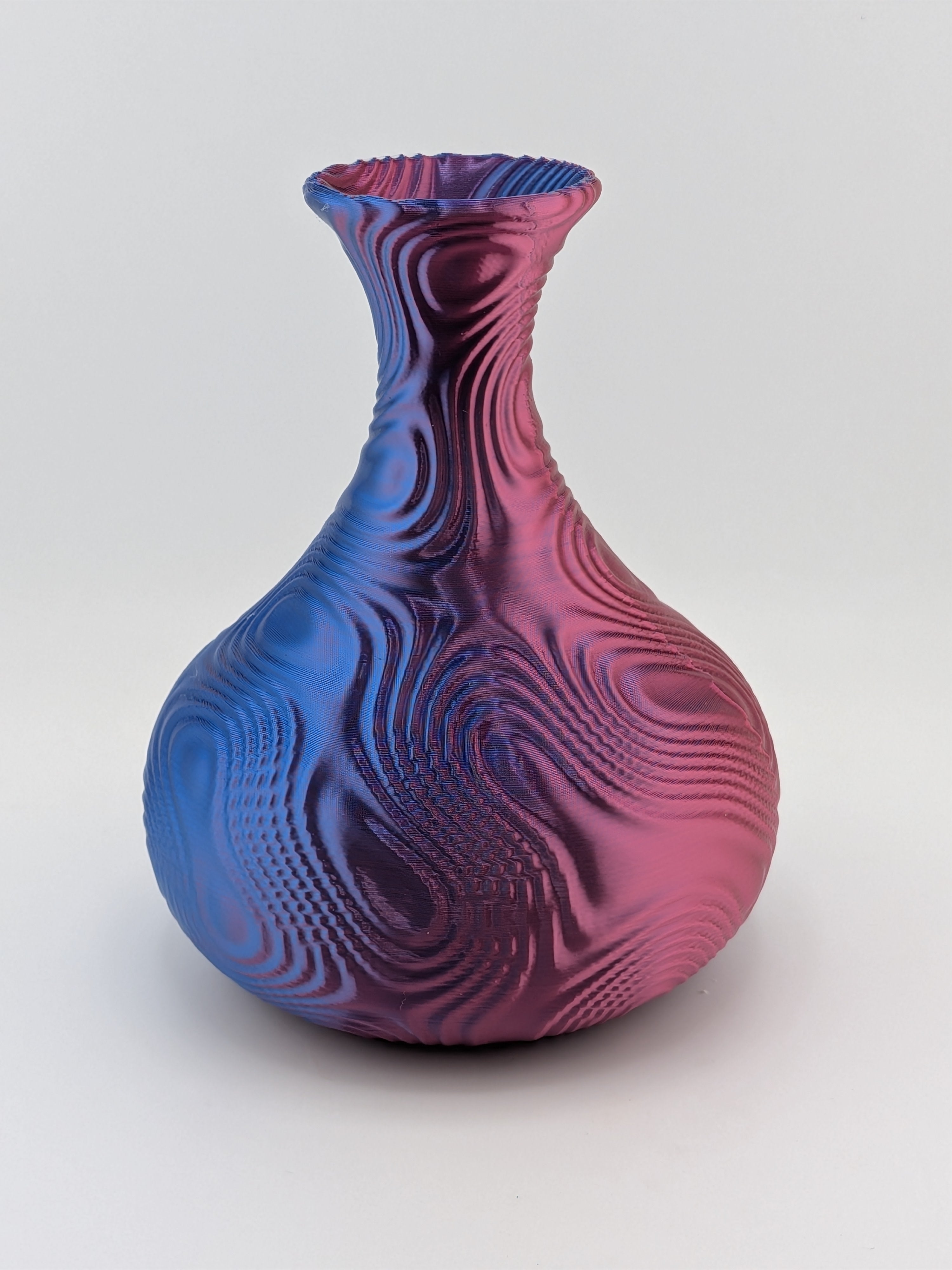 🎨🌀 4.75" Bulbous Ripple Vase | 3D Printed Sculptural Decor in Silk & Dual-Tone ✨🏺