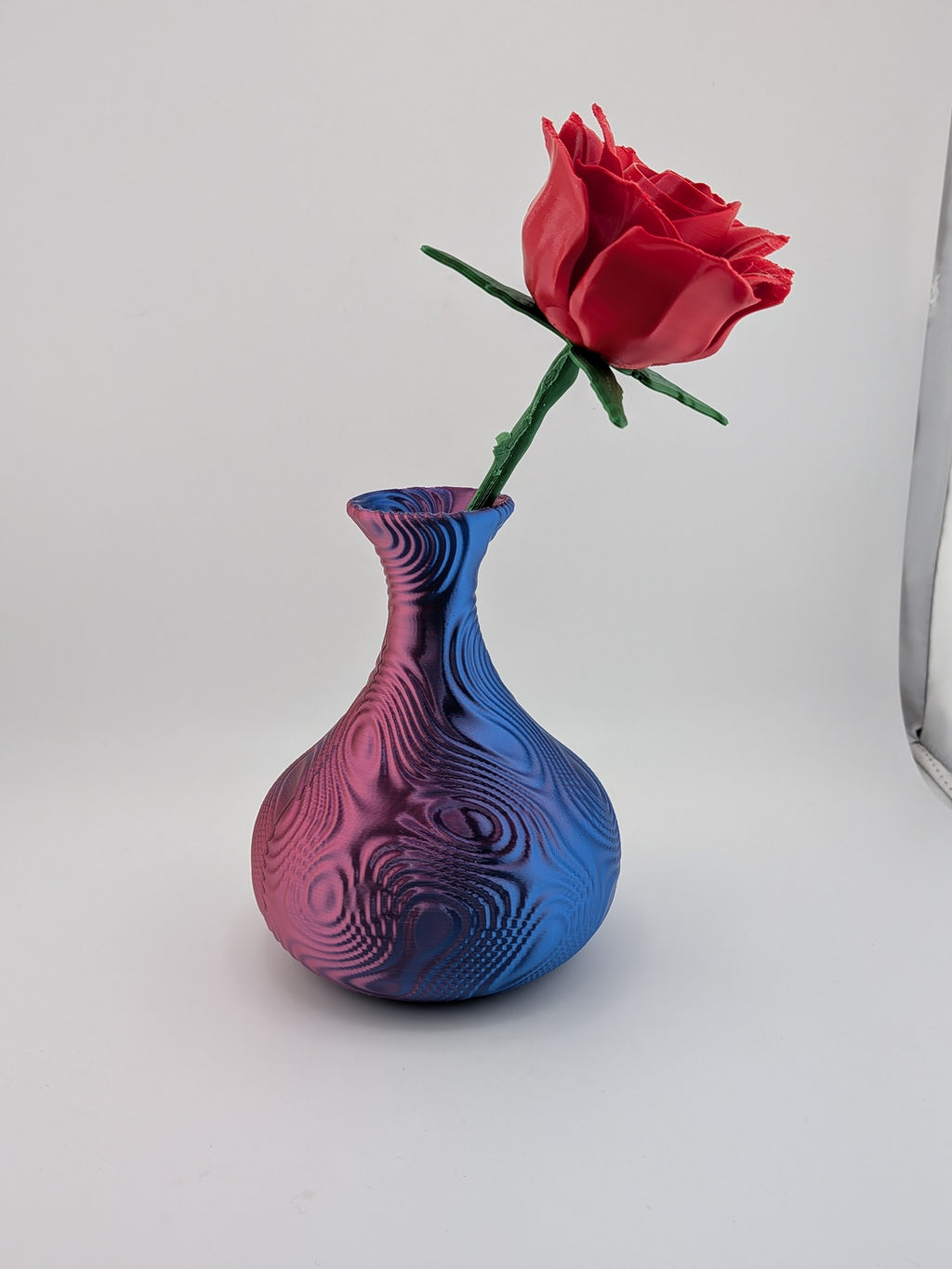 🎨🌀 4.75" Bulbous Ripple Vase | 3D Printed Sculptural Decor in Silk & Dual-Tone ✨🏺