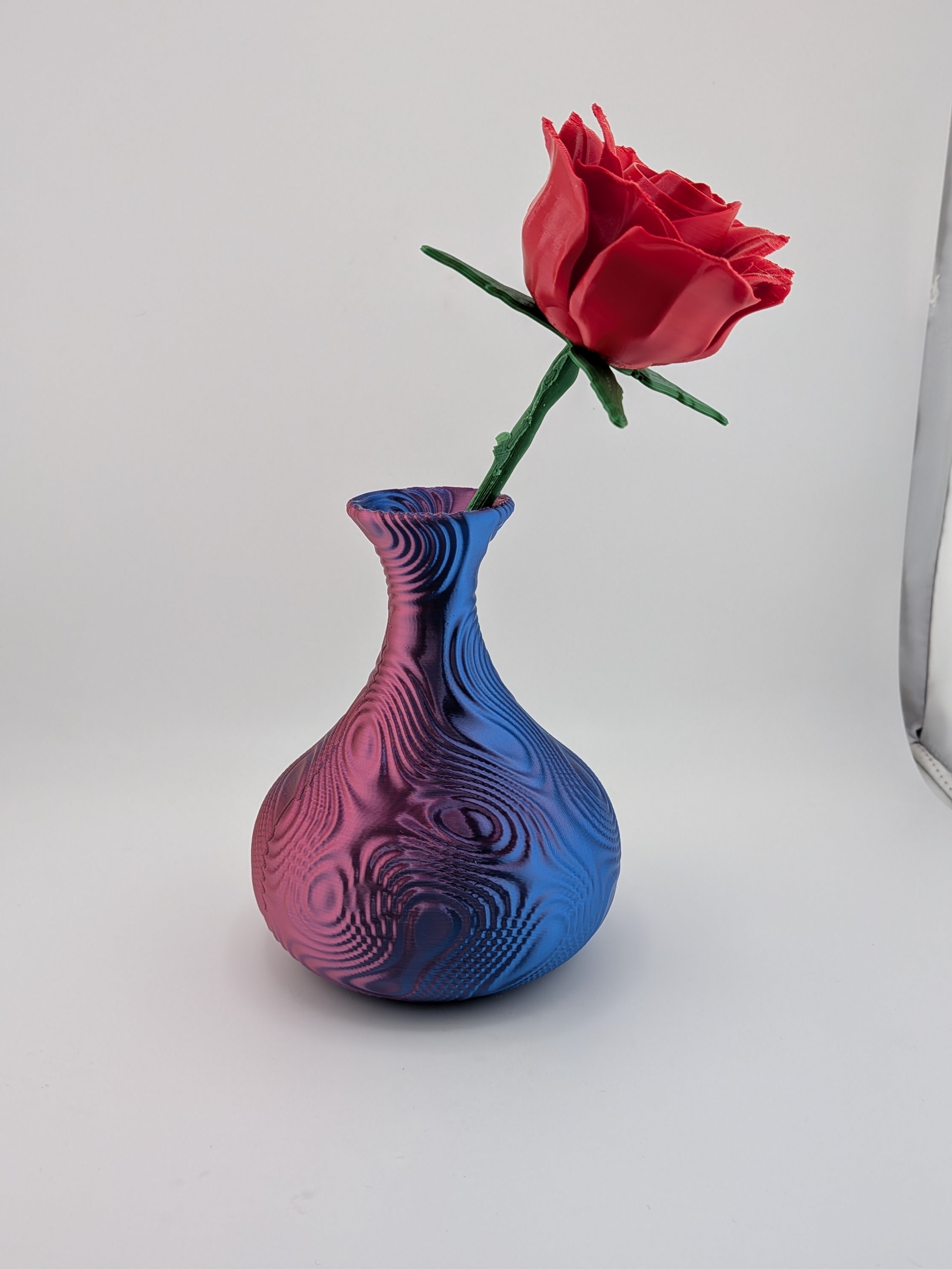 🎨🌀 4.75" Bulbous Ripple Vase | 3D Printed Sculptural Decor in Silk & Dual-Tone ✨🏺