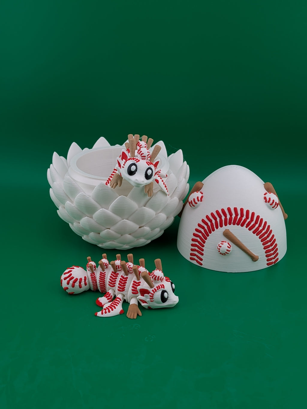 ⚾🐉 Baseball Dragon Egg Bundle | Articulated "Twin-Dragon" Home Run Set ✨🏟️