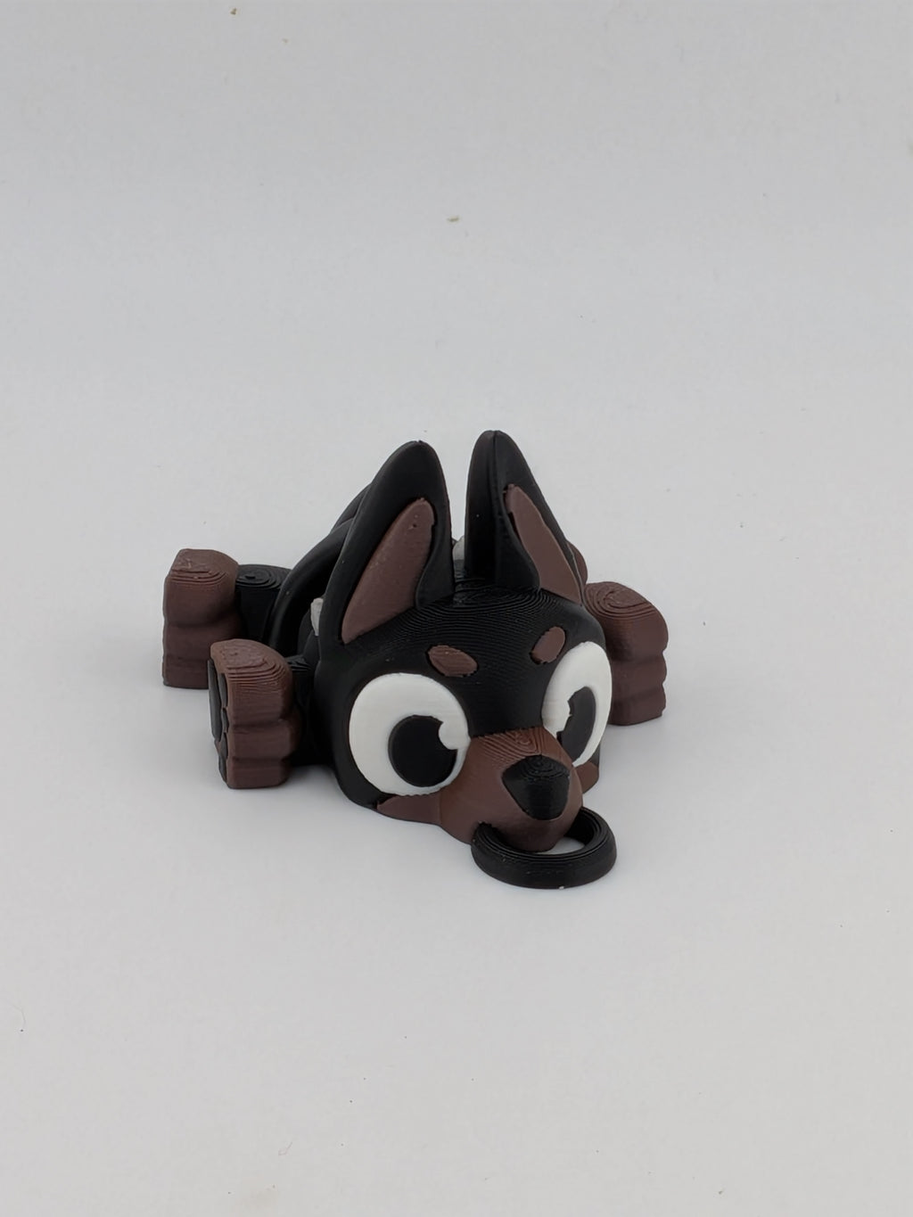 🐕✨ 2.7" Mini Flexi Doberman Keychain | Articulated "Guard-Pup" with Spiky Collar 🐾🦴