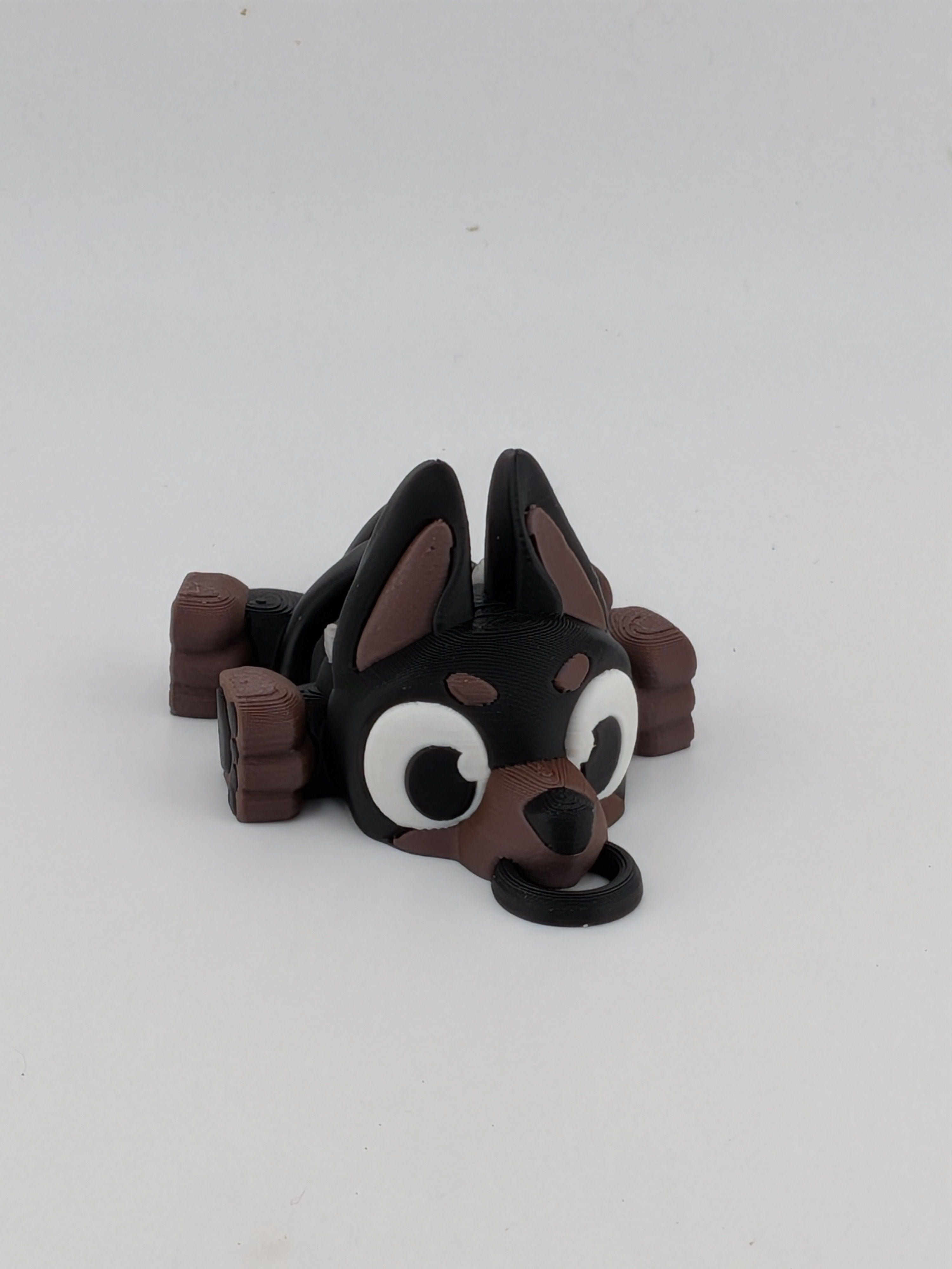 🐕✨ 2.7" Mini Flexi Doberman Keychain | Articulated "Guard-Pup" with Spiky Collar 🐾🦴