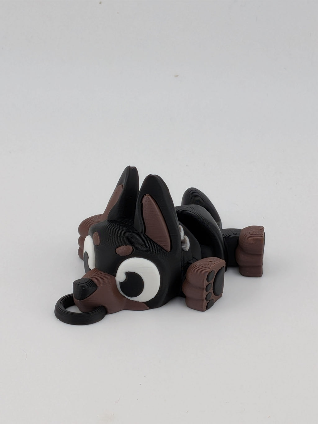 🐕✨ 2.7" Mini Flexi Doberman Keychain | Articulated "Guard-Pup" with Spiky Collar 🐾🦴