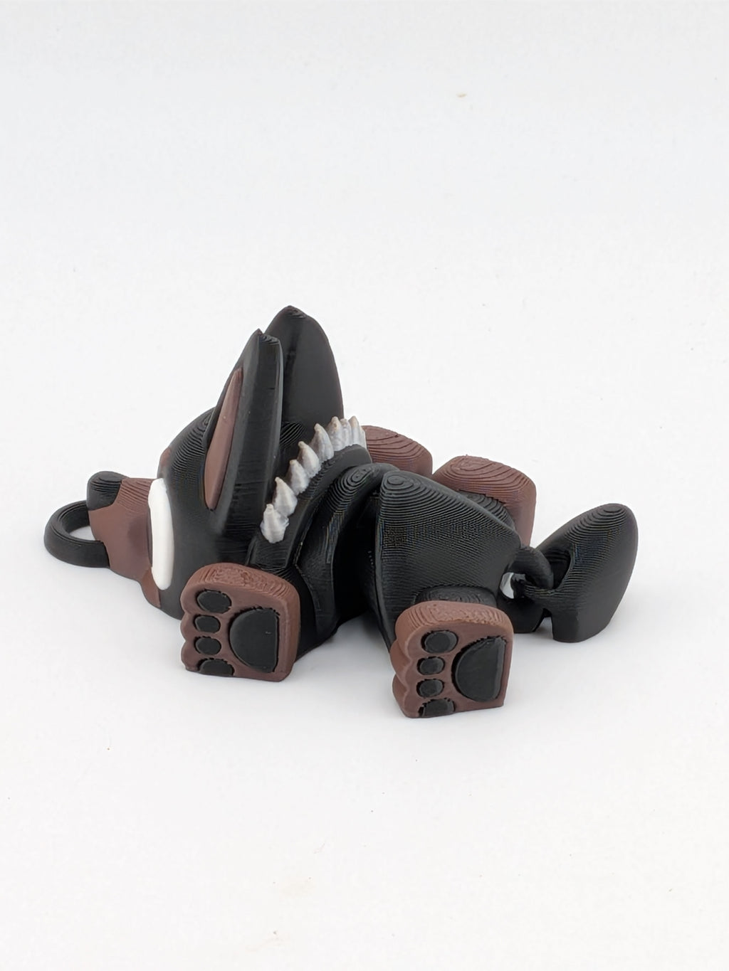 🐕✨ 2.7" Mini Flexi Doberman Keychain | Articulated "Guard-Pup" with Spiky Collar 🐾🦴
