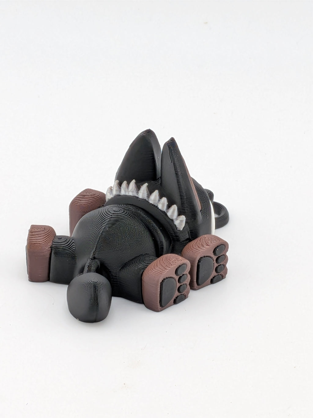 🐕✨ 2.7" Mini Flexi Doberman Keychain | Articulated "Guard-Pup" with Spiky Collar 🐾🦴