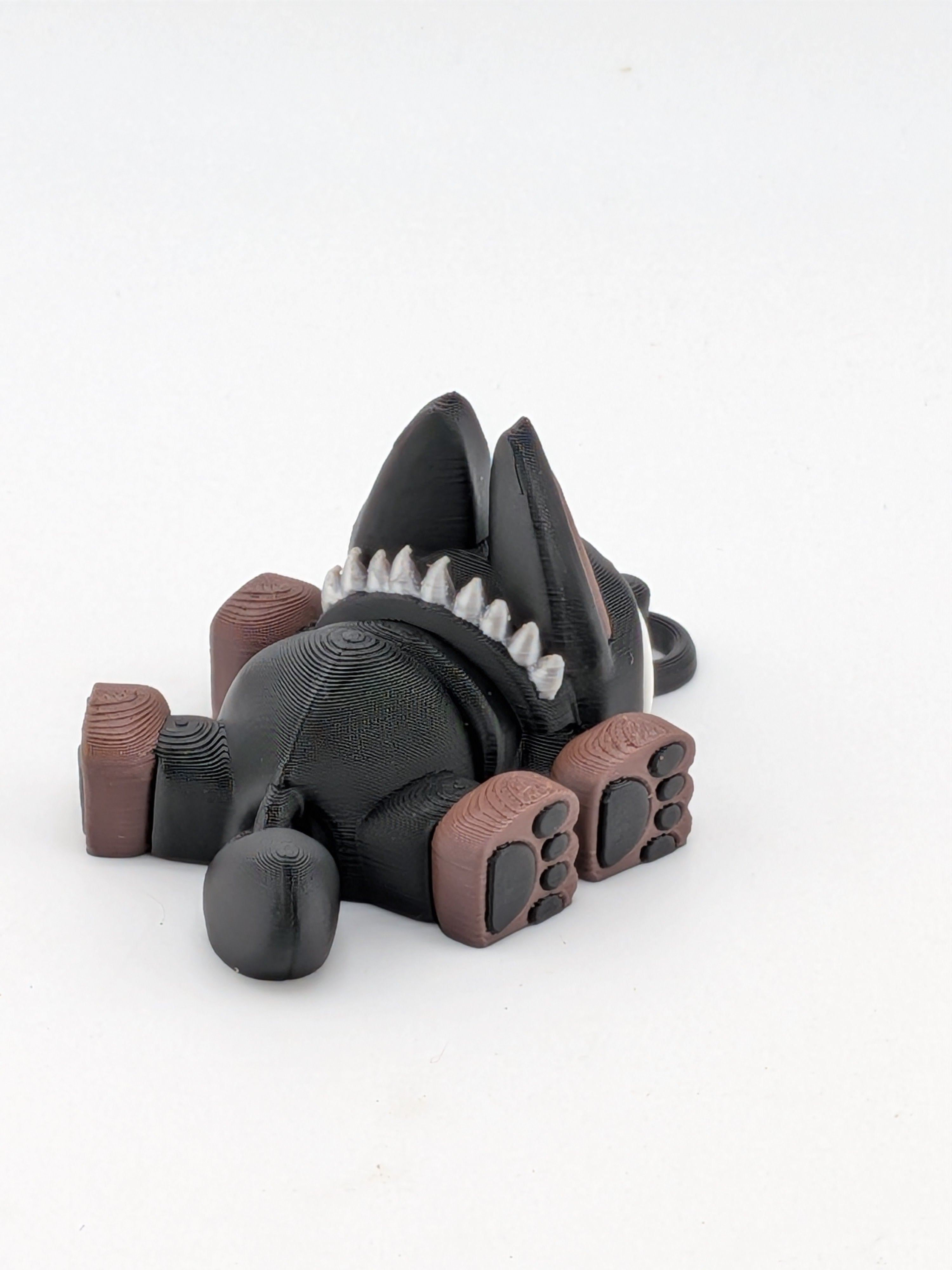🐕✨ 2.7" Mini Flexi Doberman Keychain | Articulated "Guard-Pup" with Spiky Collar 🐾🦴
