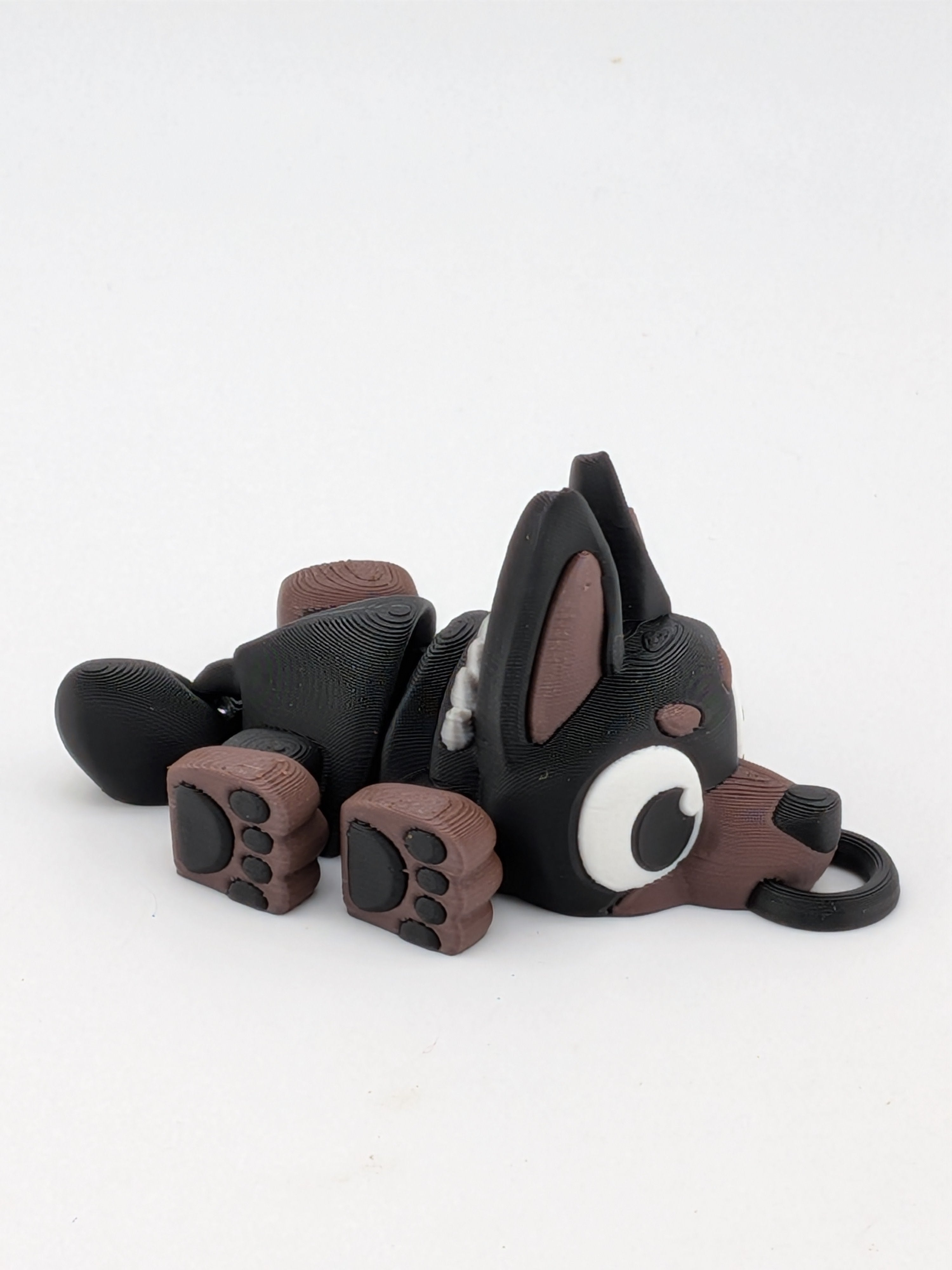 🐕✨ 2.7" Mini Flexi Doberman Keychain | Articulated "Guard-Pup" with Spiky Collar 🐾🦴