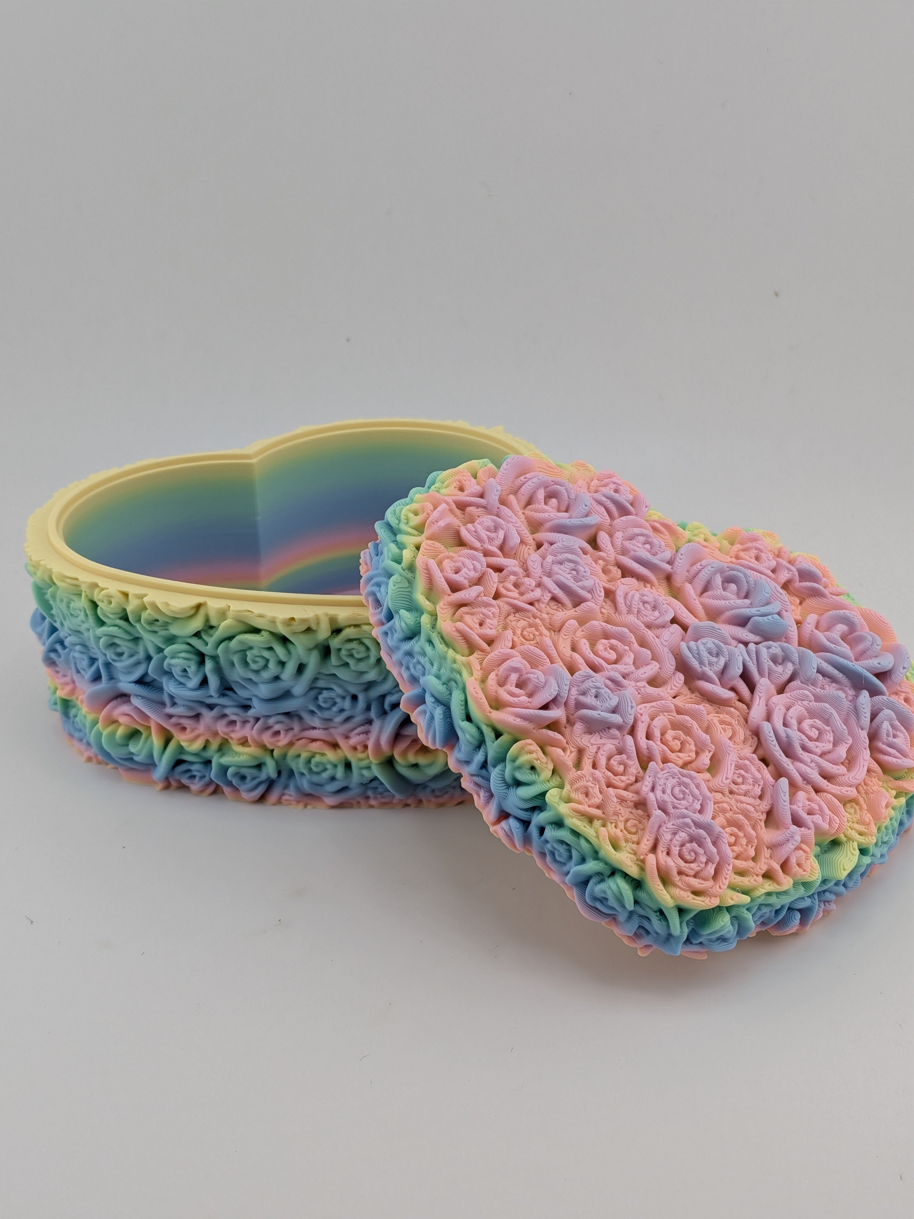 🌹💖 Rose Heart Keepsake Box ✨ 3D Printed Floral Jewelry & Candy Storage 🎁🍭