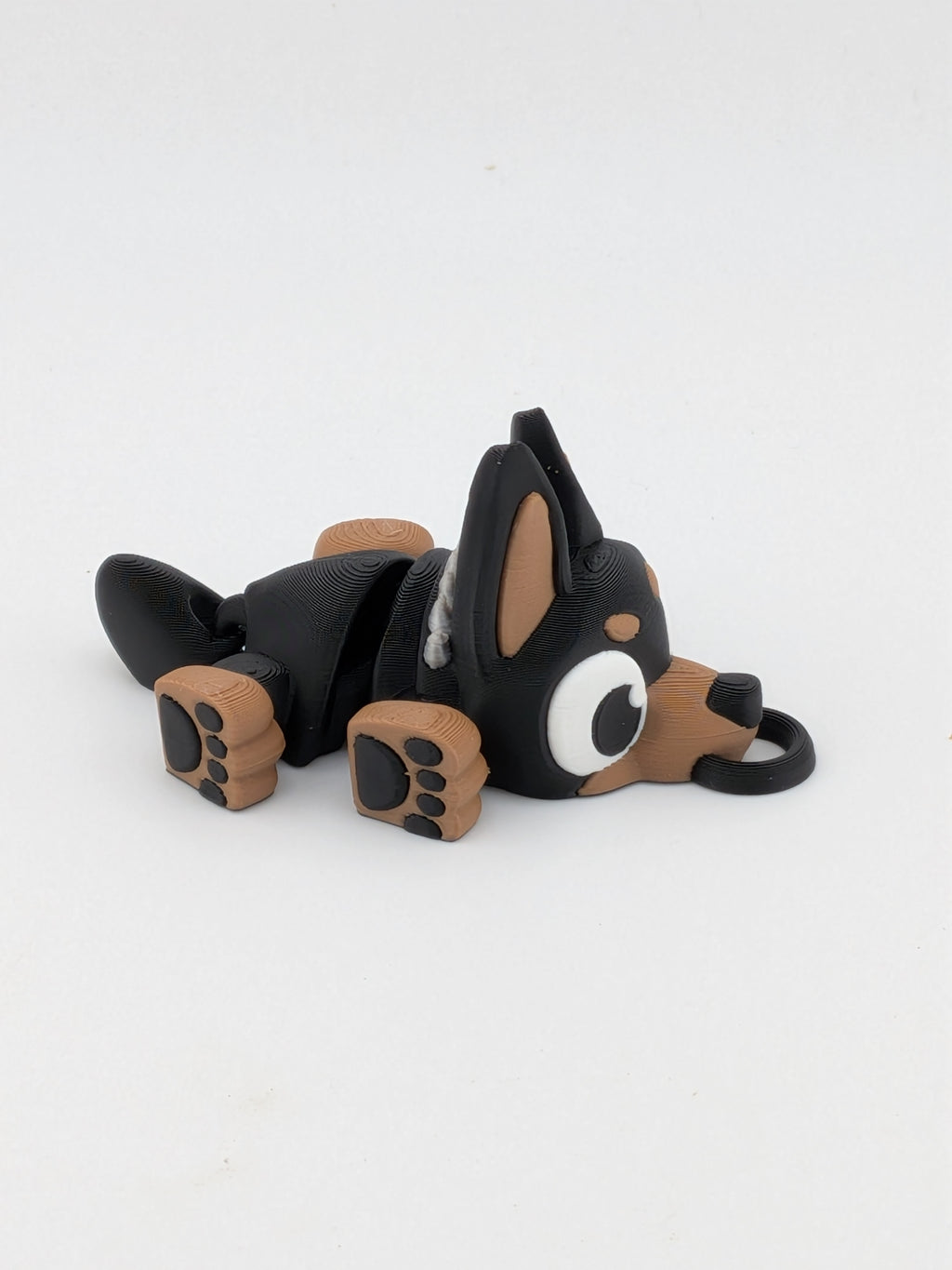 🐕✨ 2.7" Mini Flexi Doberman Keychain | Articulated "Guard-Pup" with Spiky Collar 🐾🦴