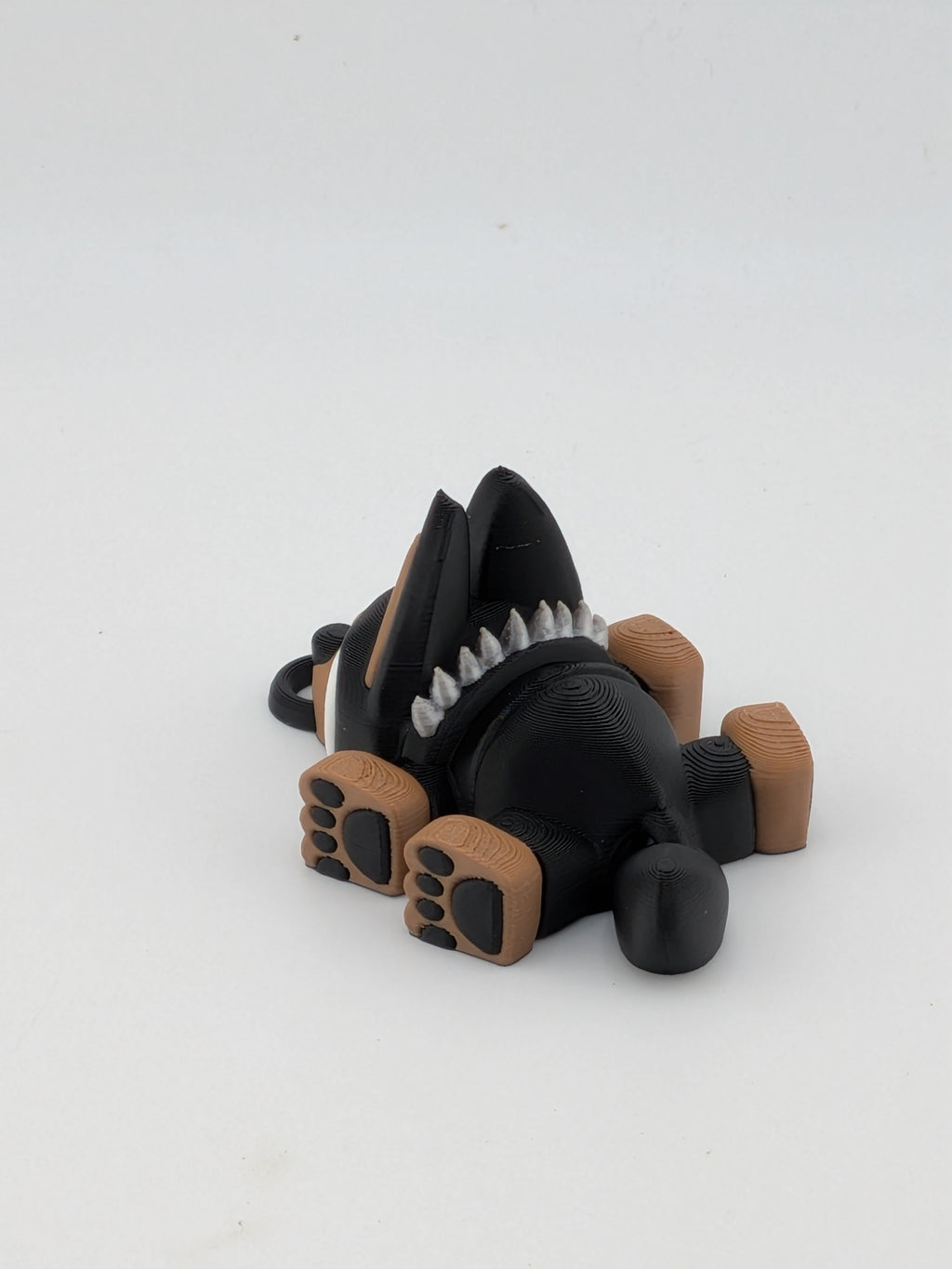 🐕✨ 2.7" Mini Flexi Doberman Keychain | Articulated "Guard-Pup" with Spiky Collar 🐾🦴