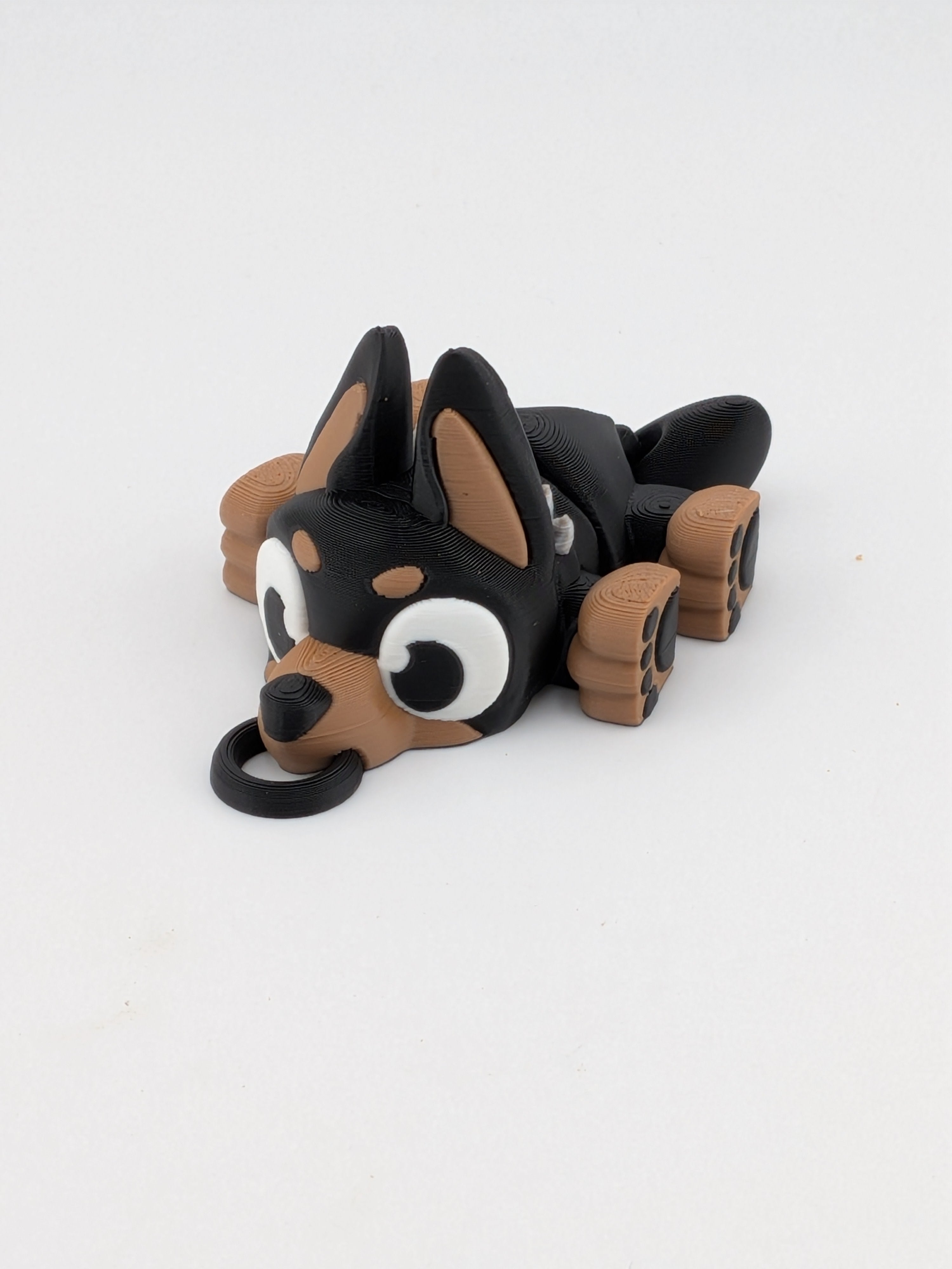 🐕✨ 2.7" Mini Flexi Doberman Keychain | Articulated "Guard-Pup" with Spiky Collar 🐾🦴