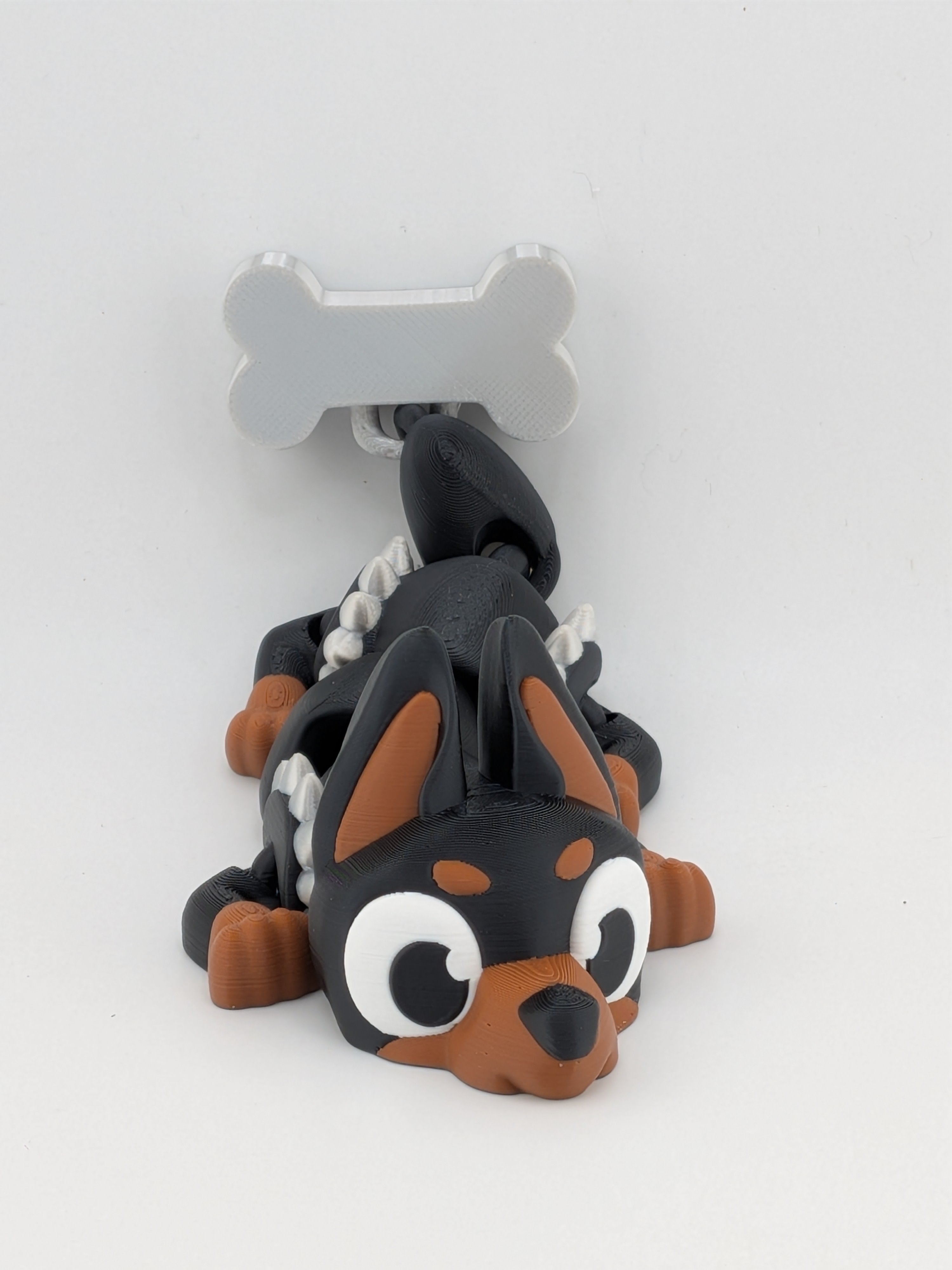 🐕🐉 6.2" Doberman Flexi Dragon | Articulated "Spiky Guard" with Bone Tail ✨🦴