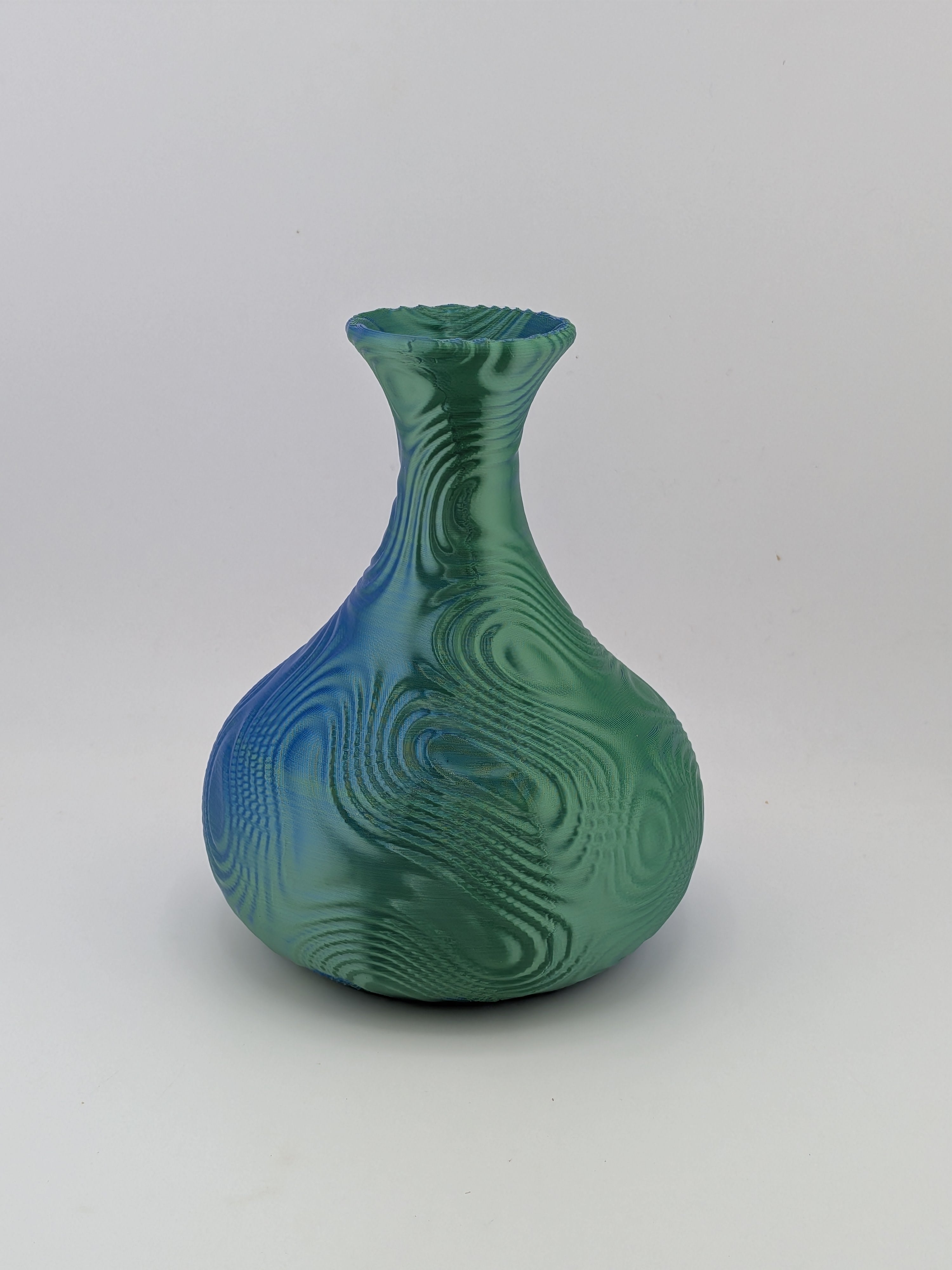 🎨🌀 4.75" Bulbous Ripple Vase | 3D Printed Sculptural Decor in Silk & Dual-Tone ✨🏺