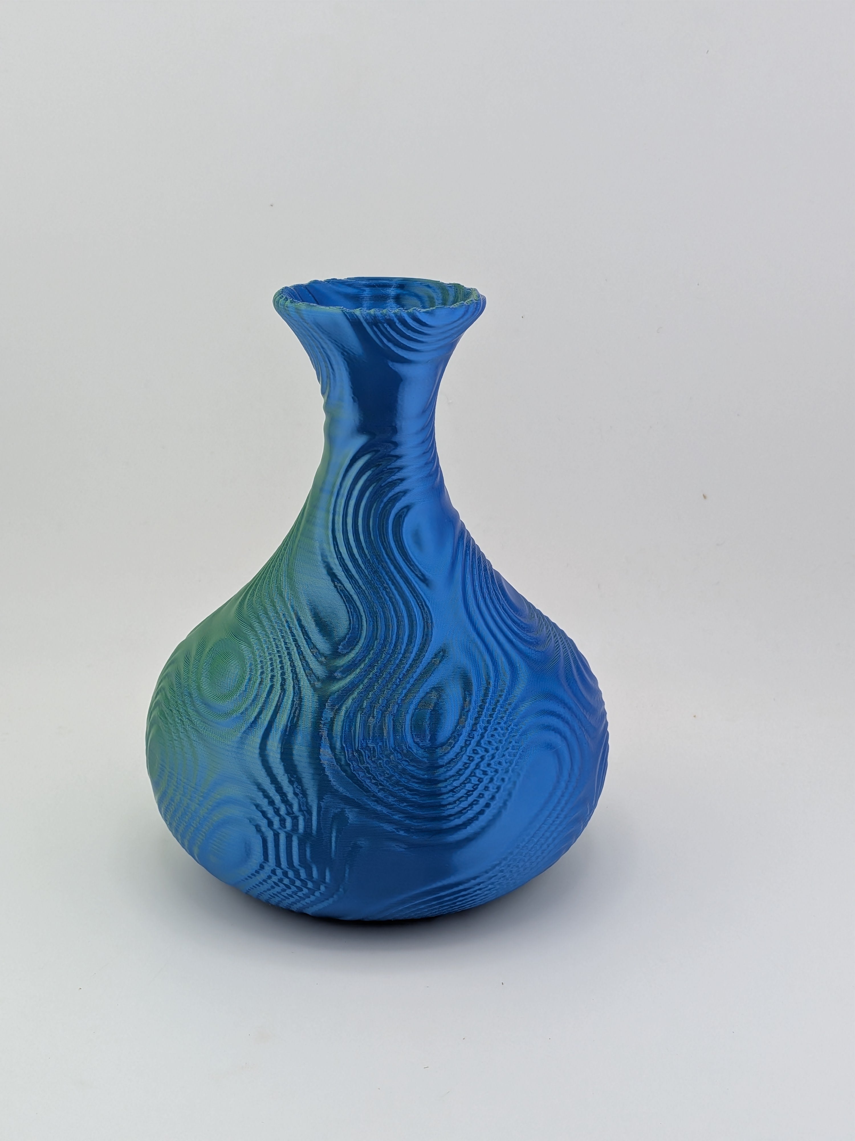 🎨🌀 4.75" Bulbous Ripple Vase | 3D Printed Sculptural Decor in Silk & Dual-Tone ✨🏺