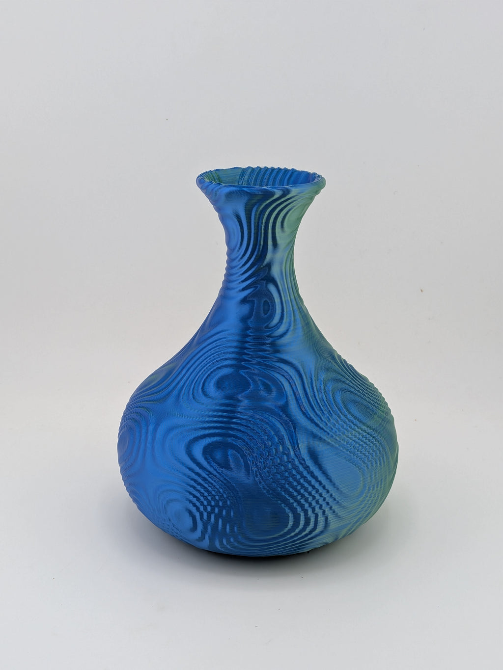 🎨🌀 4.75" Bulbous Ripple Vase | 3D Printed Sculptural Decor in Silk & Dual-Tone ✨🏺