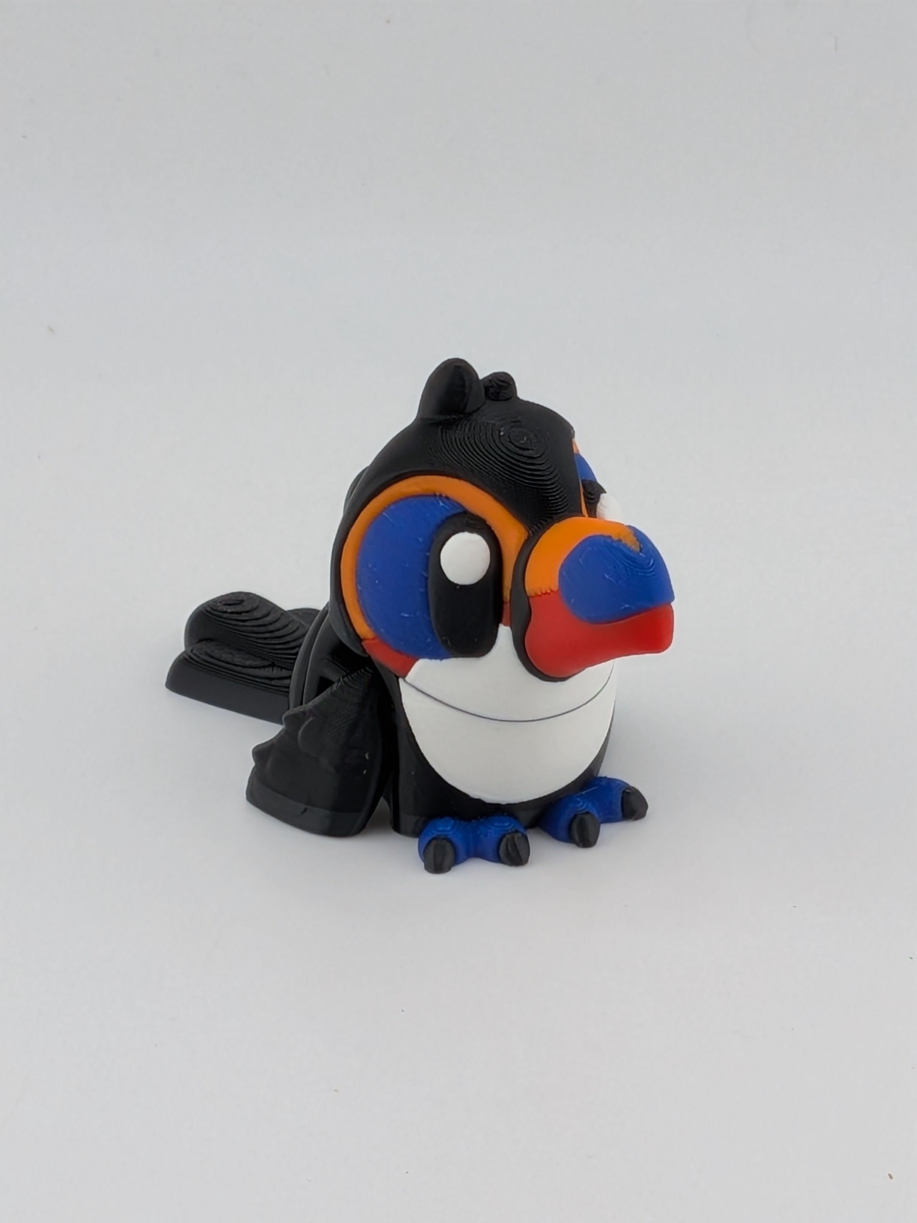 🦜✨ 2.5" Mini Flexi Toucan Keychain | Articulated "Tropical-Wiggle" Fidget Toy 🌴🌊
