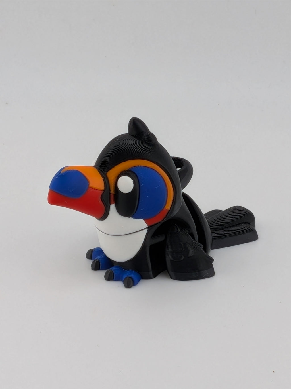 🦜✨ 2.5" Mini Flexi Toucan Keychain | Articulated "Tropical-Wiggle" Fidget Toy 🌴🌊