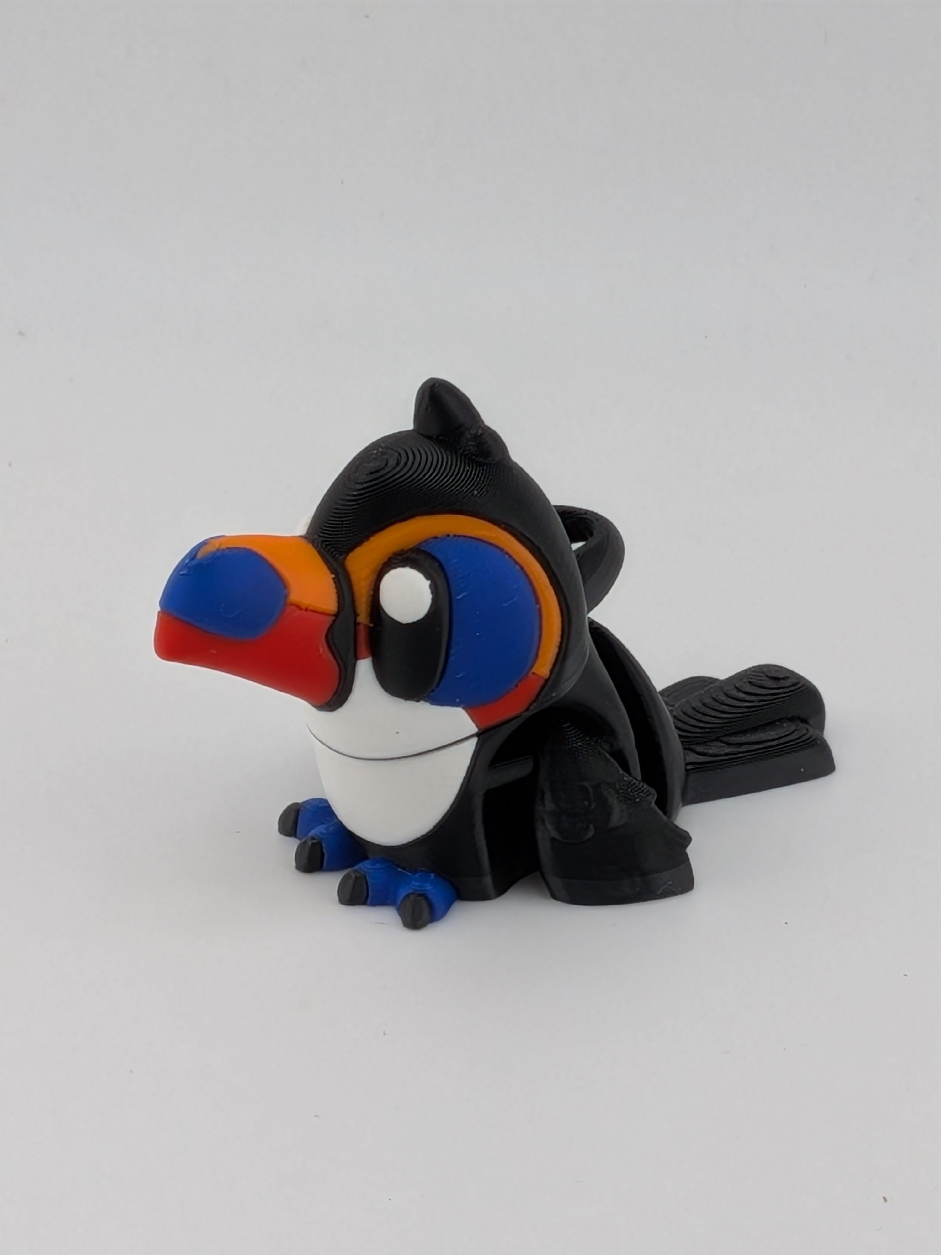 🦜✨ 2.5" Mini Flexi Toucan Keychain | Articulated "Tropical-Wiggle" Fidget Toy 🌴🌊
