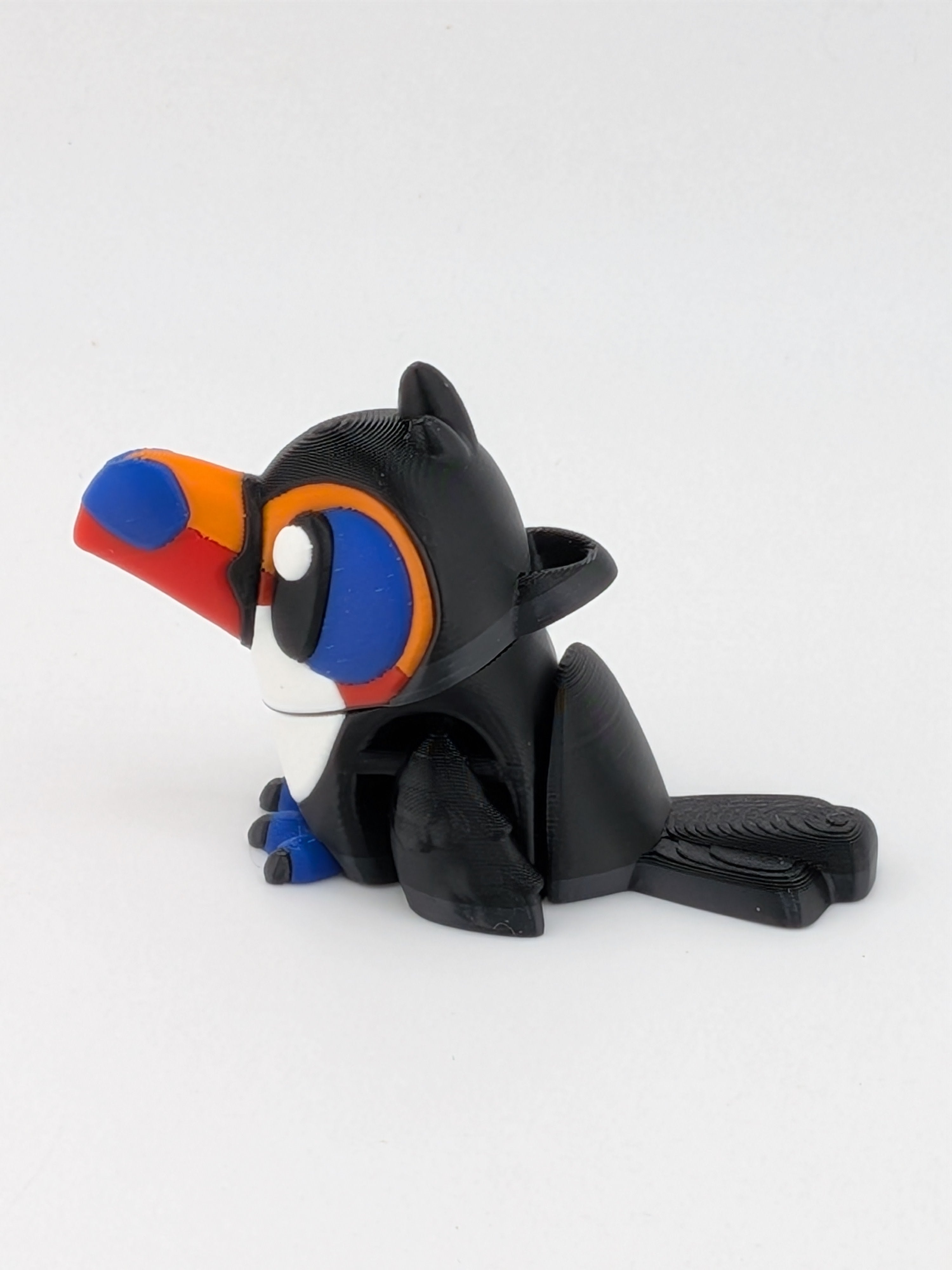 🦜✨ 2.5" Mini Flexi Toucan Keychain | Articulated "Tropical-Wiggle" Fidget Toy 🌴🌊